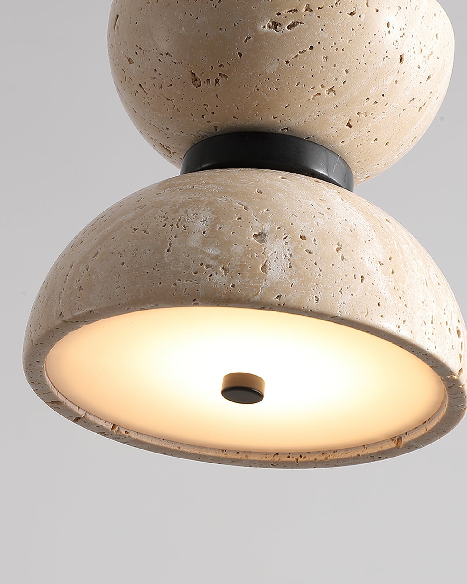 Tersus Travertine Hourglass Pendant Light Double-dome - Neutralighting