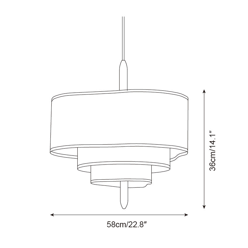 Ophel Pendelleuchte Grün Modern Geschichteter Stoffschirm-Letslighting