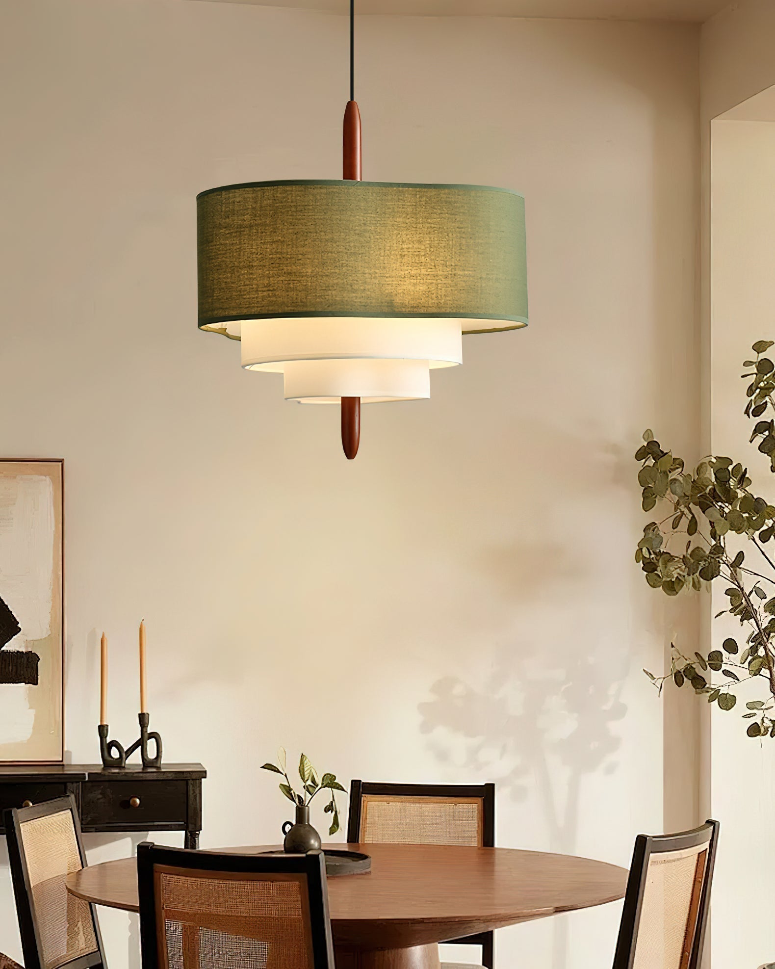 Ophel Pendelleuchte Grün Modern Geschichteter Stoffschirm-Letslighting