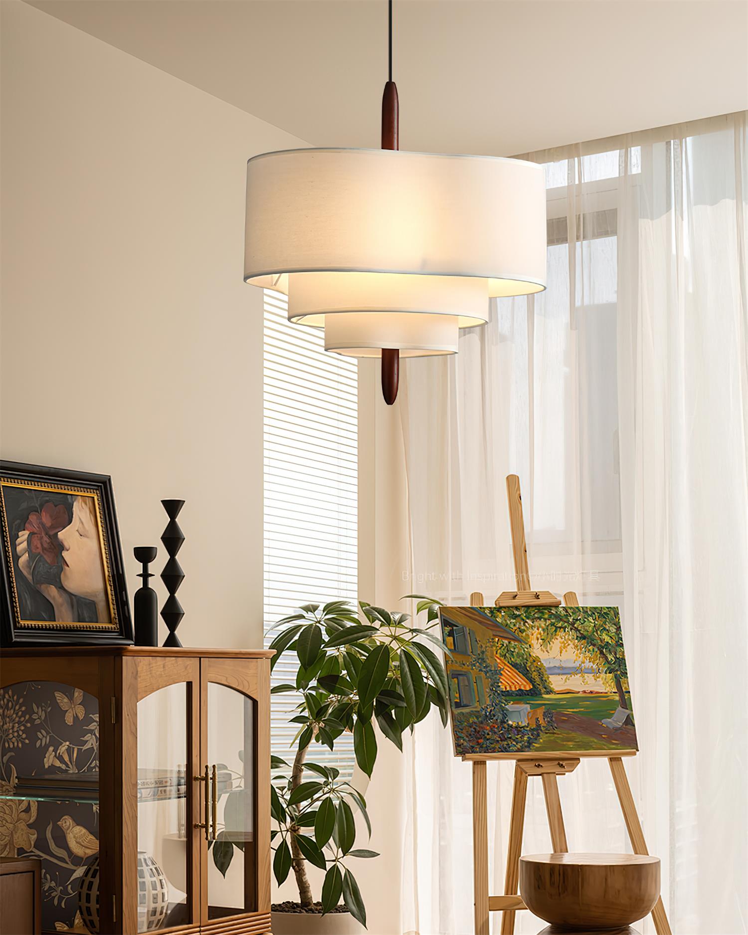 Ophel Pendelleuchte Grün Modern Geschichteter Stoffschirm-Letslighting