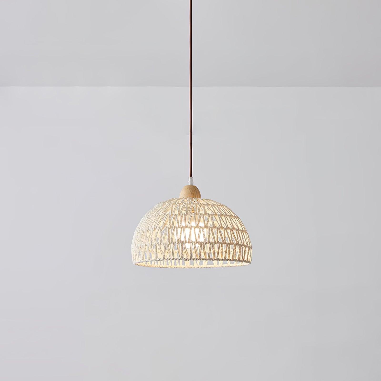 Calyran Rattan Holz Pendelleuchte-Letslighting