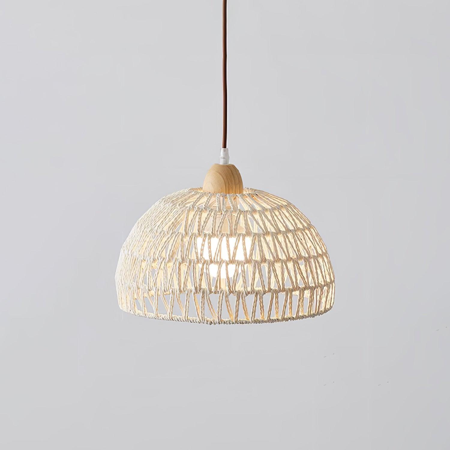 Calyran Rattan Holz Pendelleuchte-Letslighting