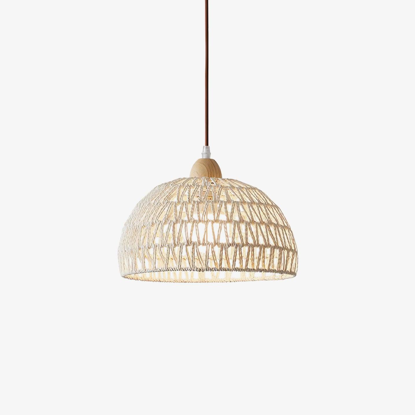 Calyran Rattan Holz Pendelleuchte-Letslighting