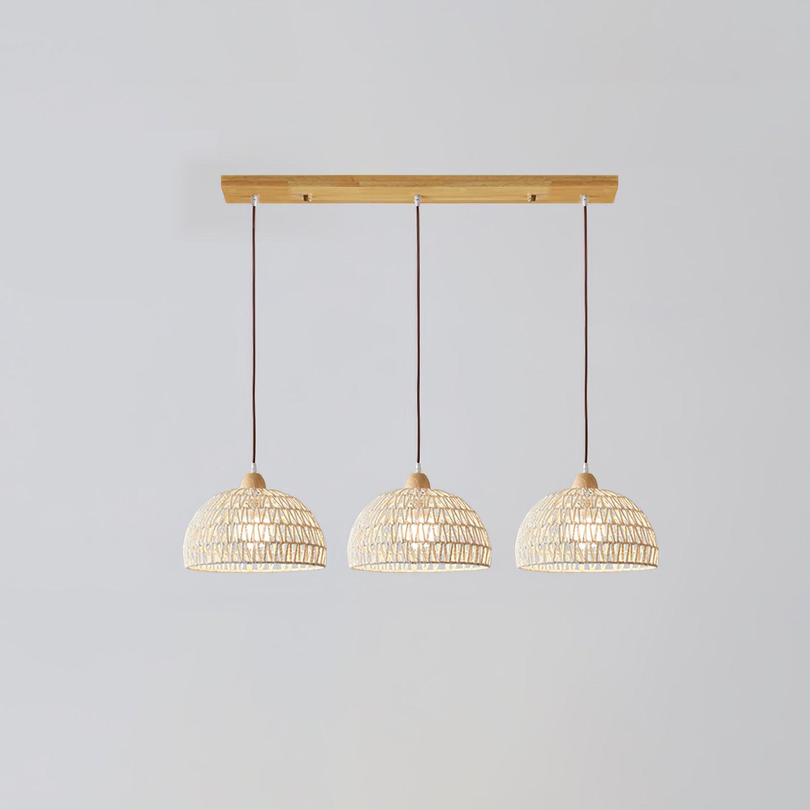 Calyran Rattan Holz Pendelleuchte-Letslighting