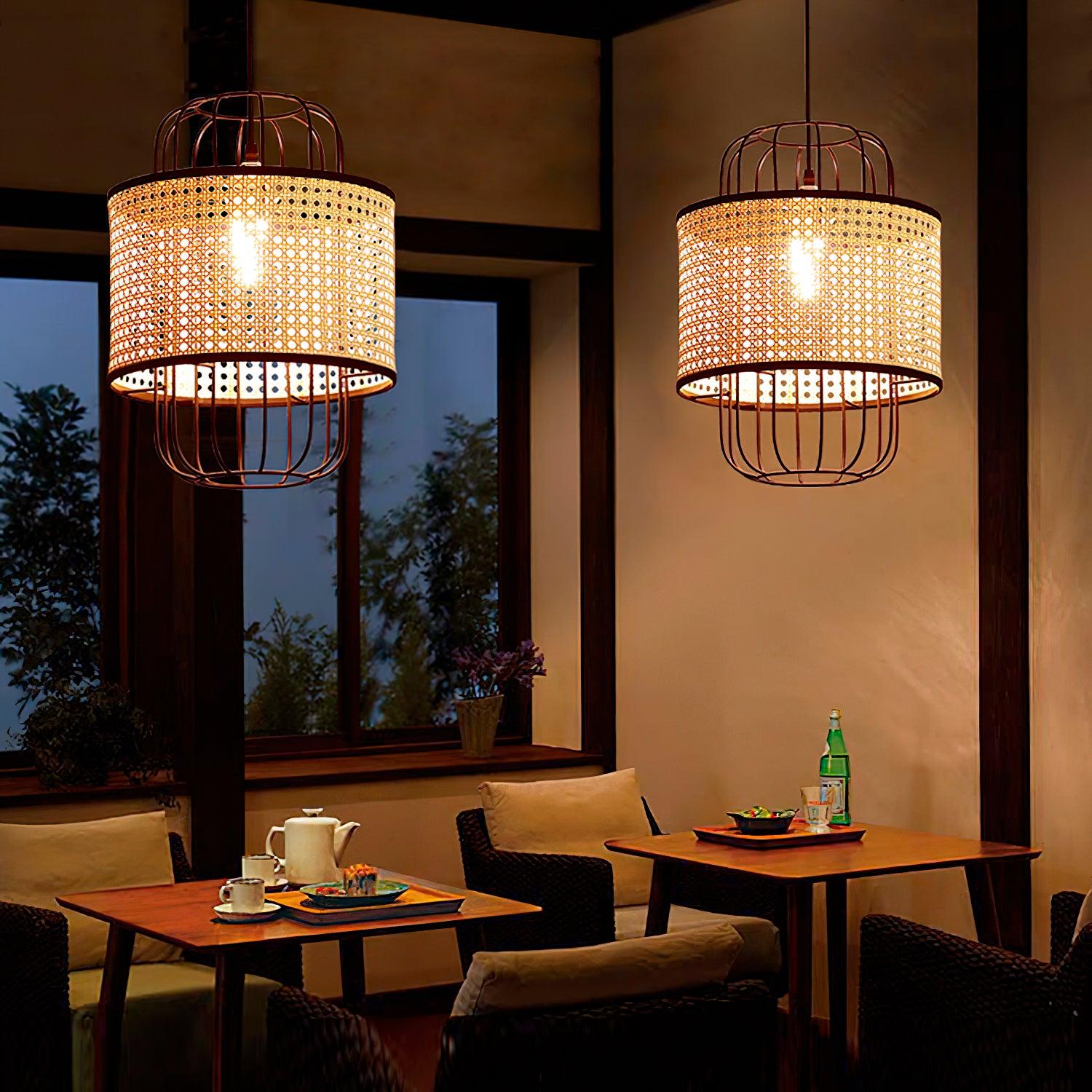 Evtheyra Premium Kunst Rattan Pendelleuchte-Letslighting