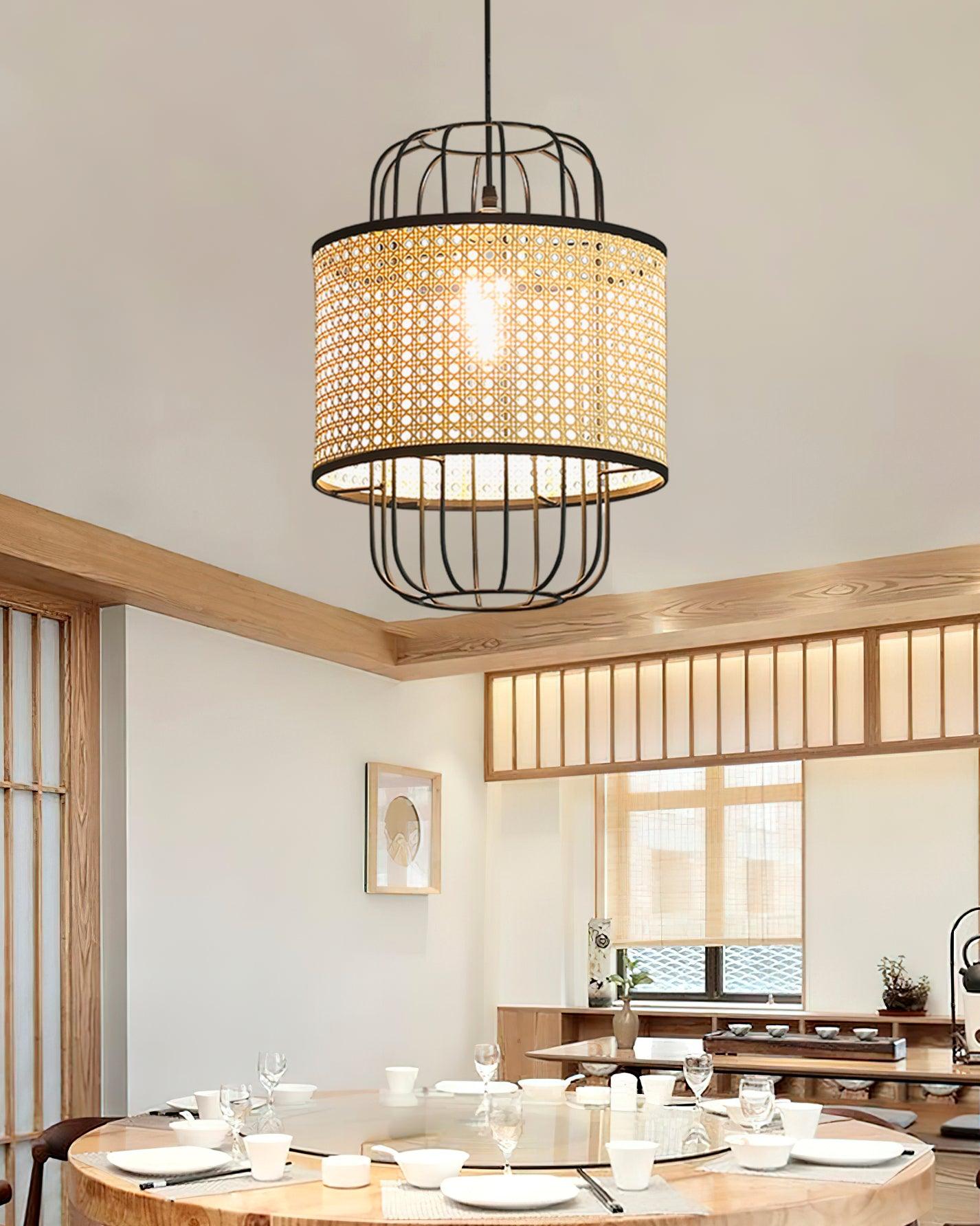 Evtheyra Premium Kunst Rattan Pendelleuchte-Letslighting