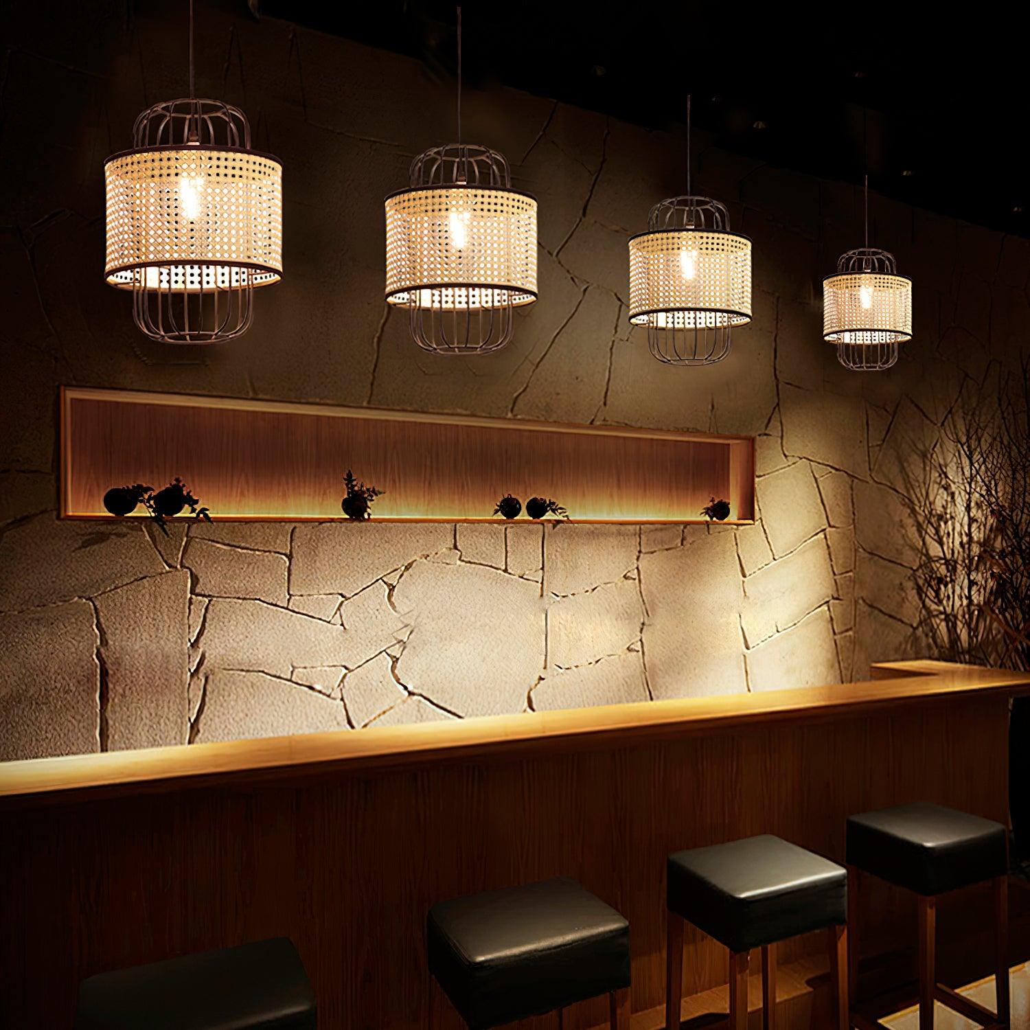 Evtheyra Premium Kunst Rattan Pendelleuchte-Letslighting