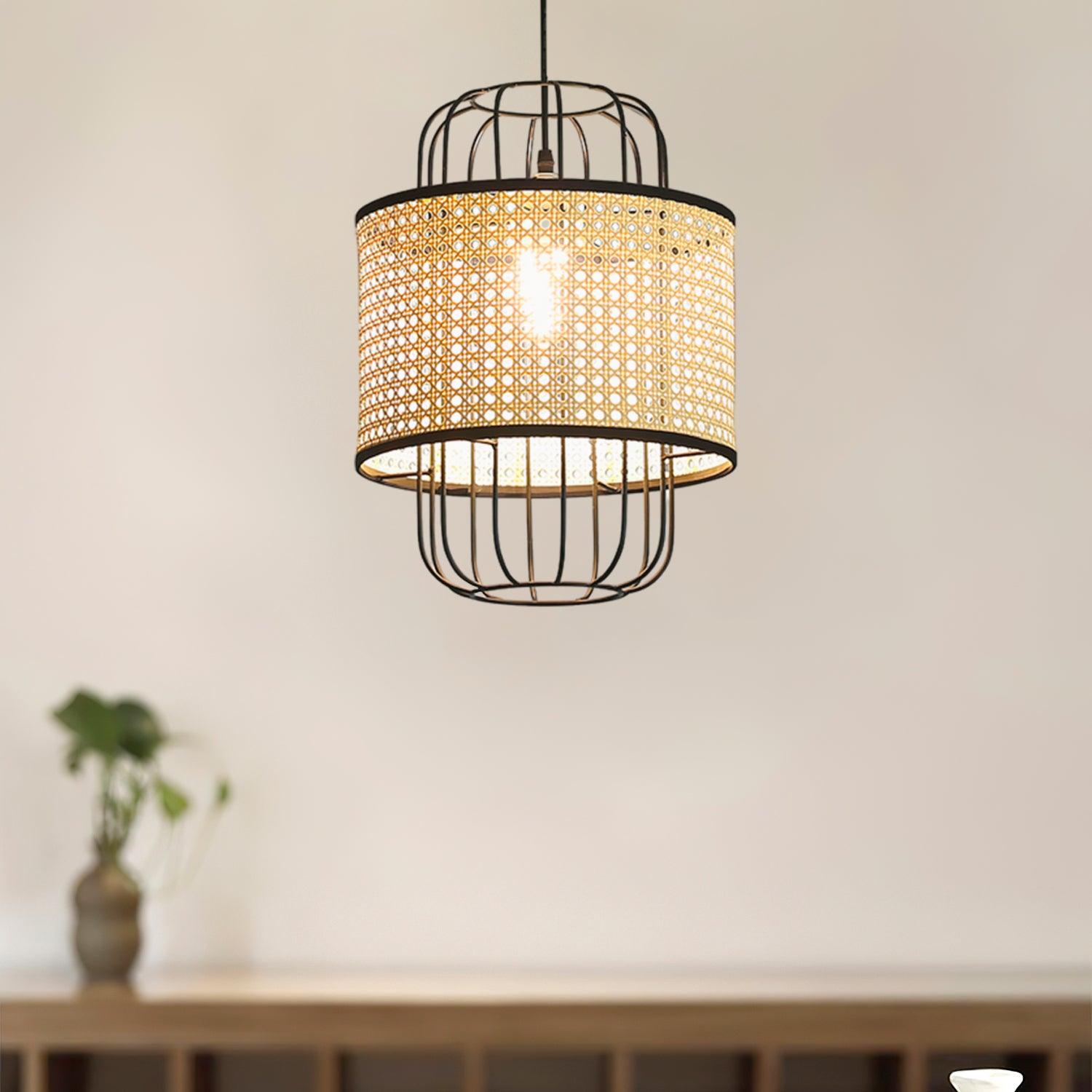 Evtheyra Premium Kunst Rattan Pendelleuchte-Letslighting