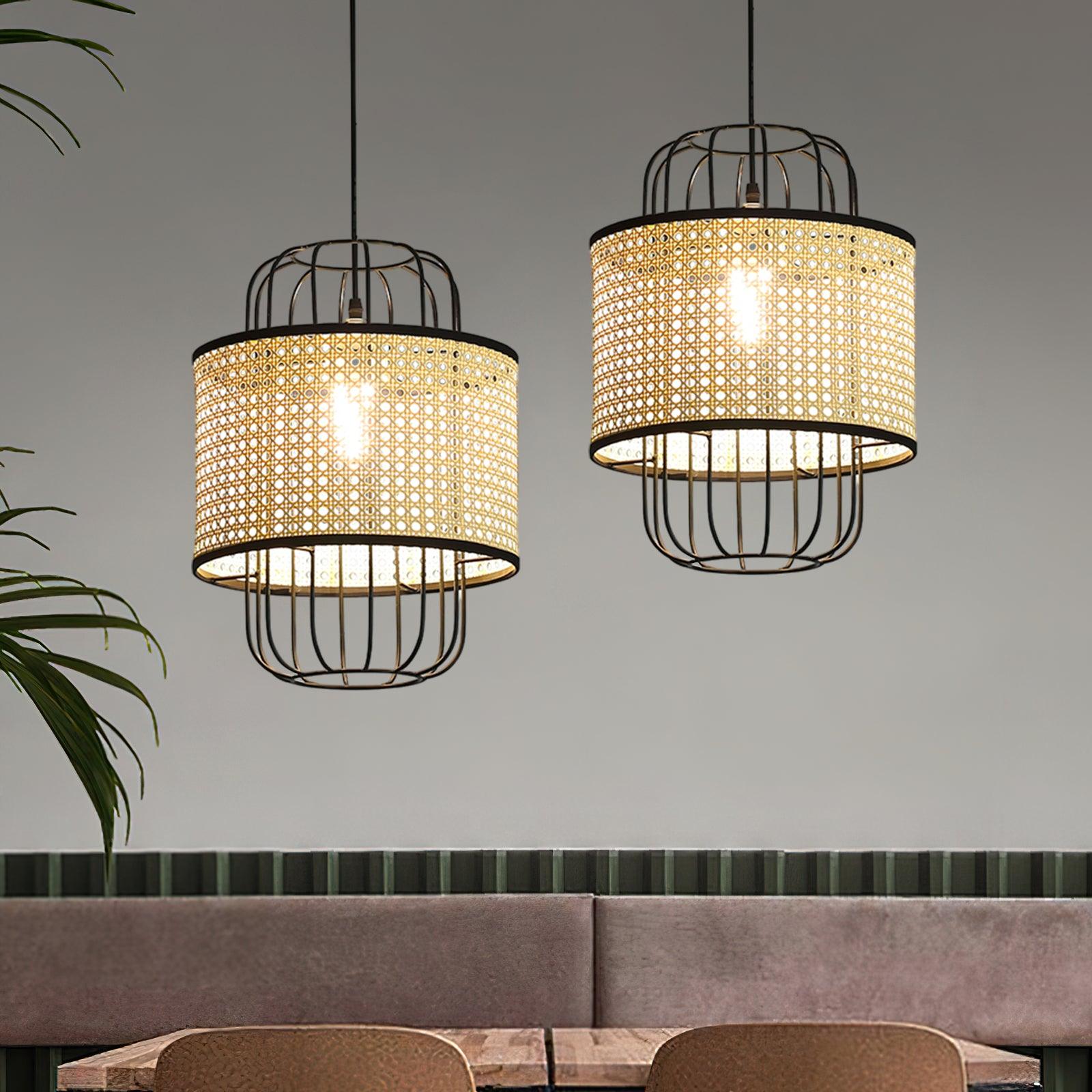 Evtheyra Premium Kunst Rattan Pendelleuchte-Letslighting