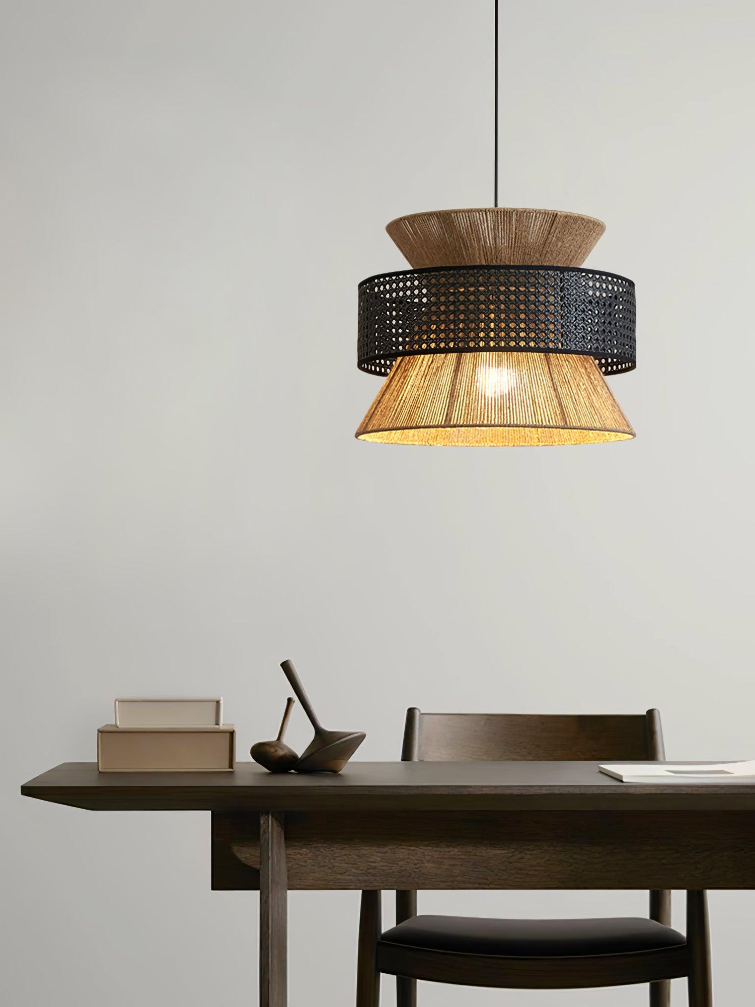 Ophelia Pendelleuchte Natur Rattan Geflochten-Letslighting
