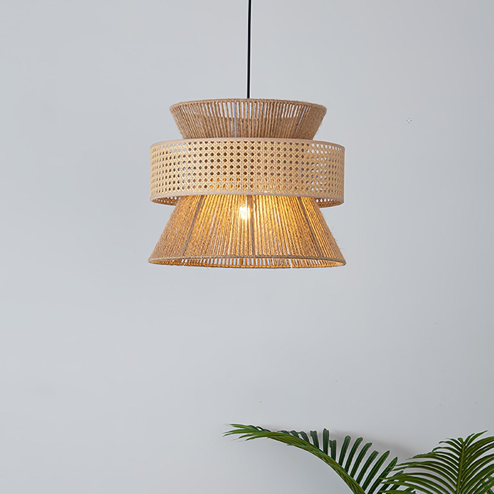 Ophelia Pendelleuchte Natur Rattan Geflochten-Letslighting