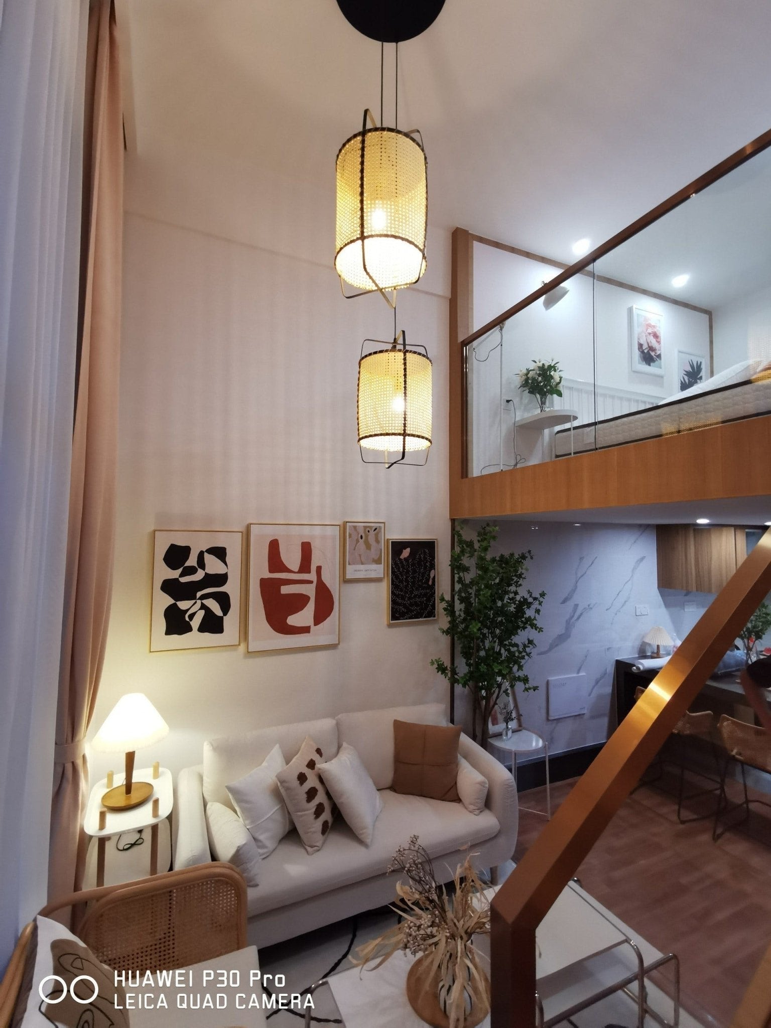 Solara Pendelleuchte Rattan Geflecht Rahmen Industrie-Letslighting