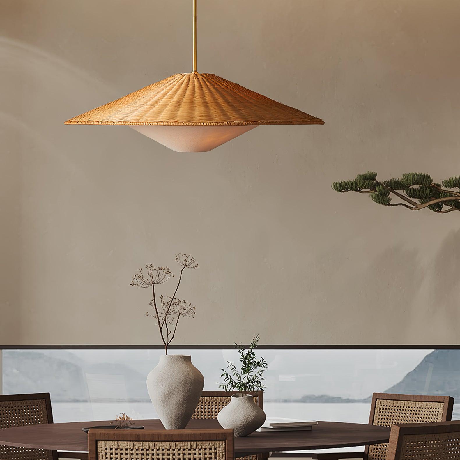 Elysiave Minimalistische Pendelleuchte aus Rattan-Letslighting