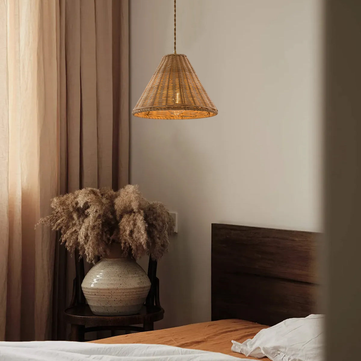 Piper Natürliche Minimalistische Rattan-Pendelleuchte-Letslighting