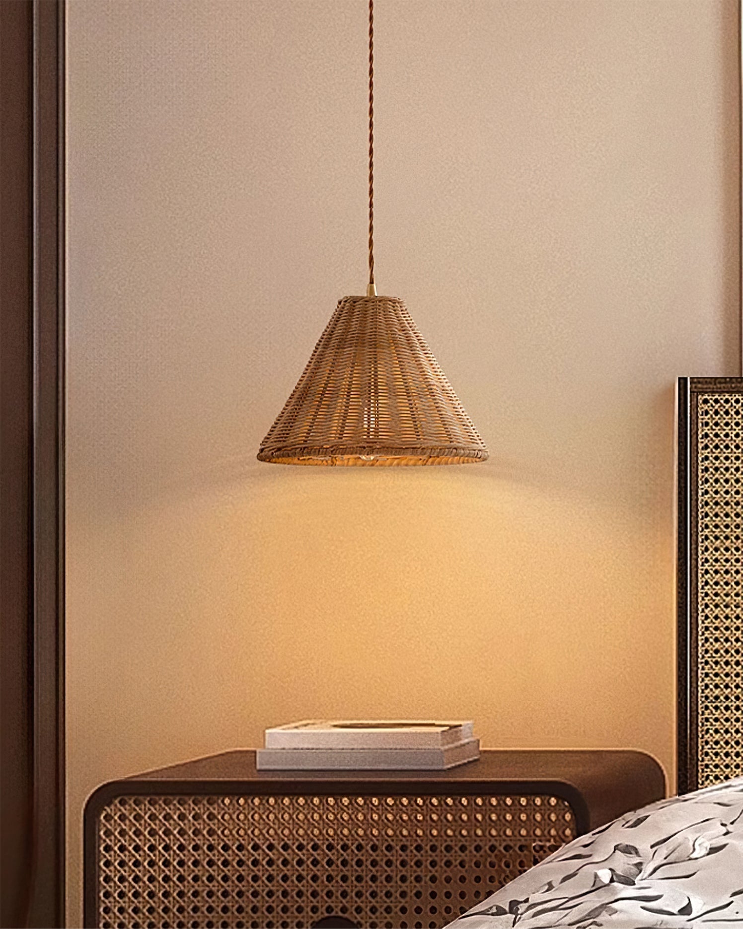 Piper Natürliche Minimalistische Rattan-Pendelleuchte-Letslighting
