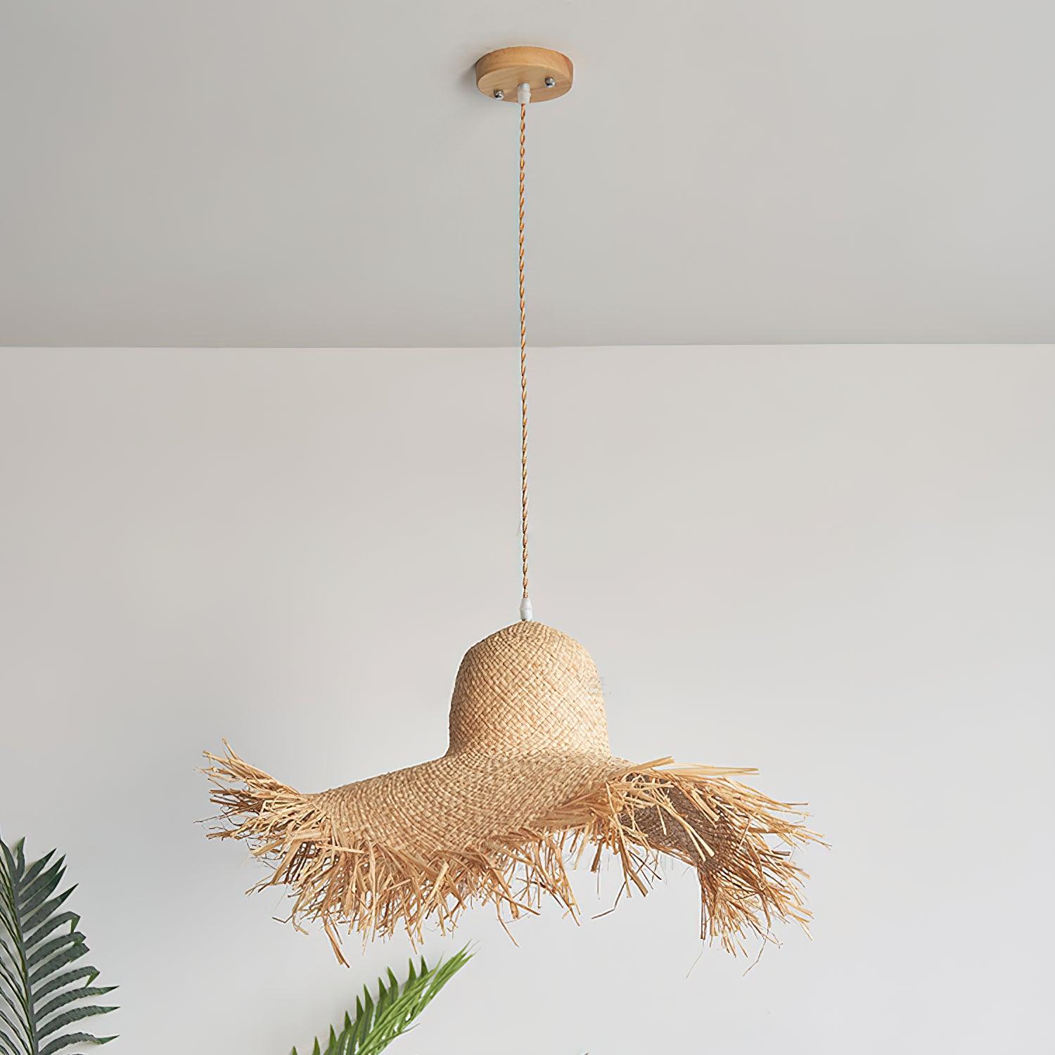 Zephyran Rattan Vintage Pendelleuchte-Letslighting