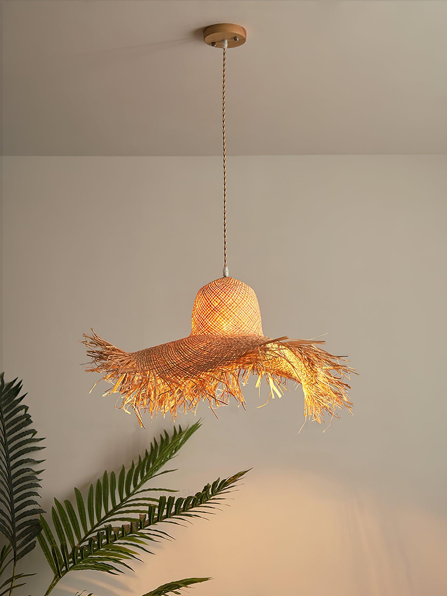 Zephyran Rattan Vintage Pendelleuchte-Letslighting