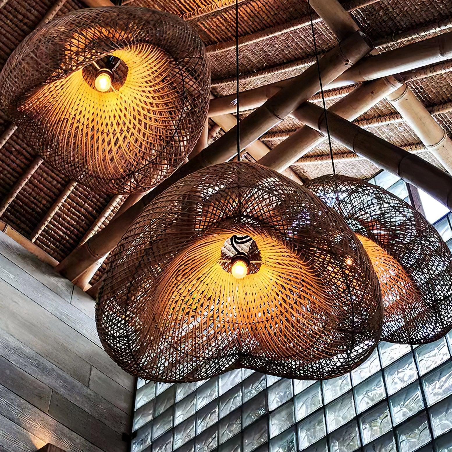 Averon Vintage Rattan Pendelleuchte-Letslighting