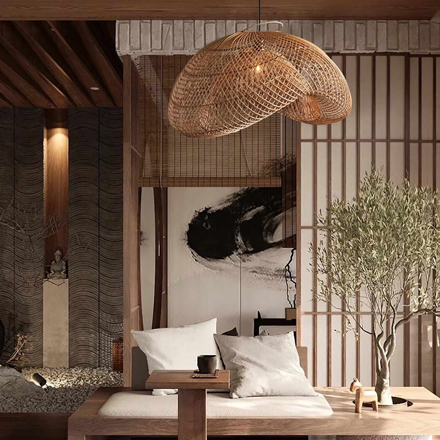 Averon Vintage Rattan Pendelleuchte-Letslighting