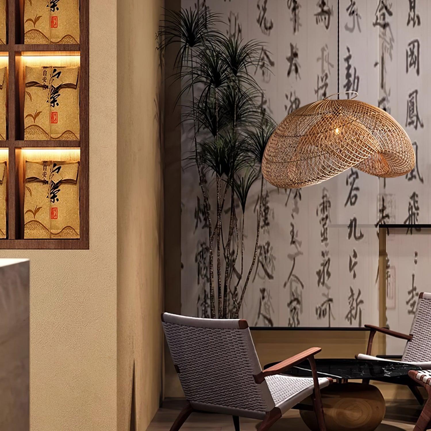 Averon Vintage Rattan Pendelleuchte-Letslighting