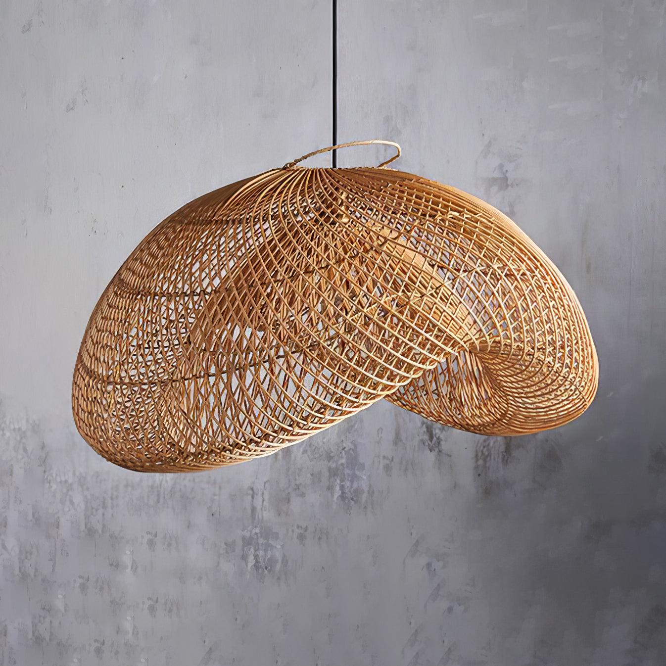 Juno Rustikale Rattan-Pendelleuchte für das Wohnzimmer