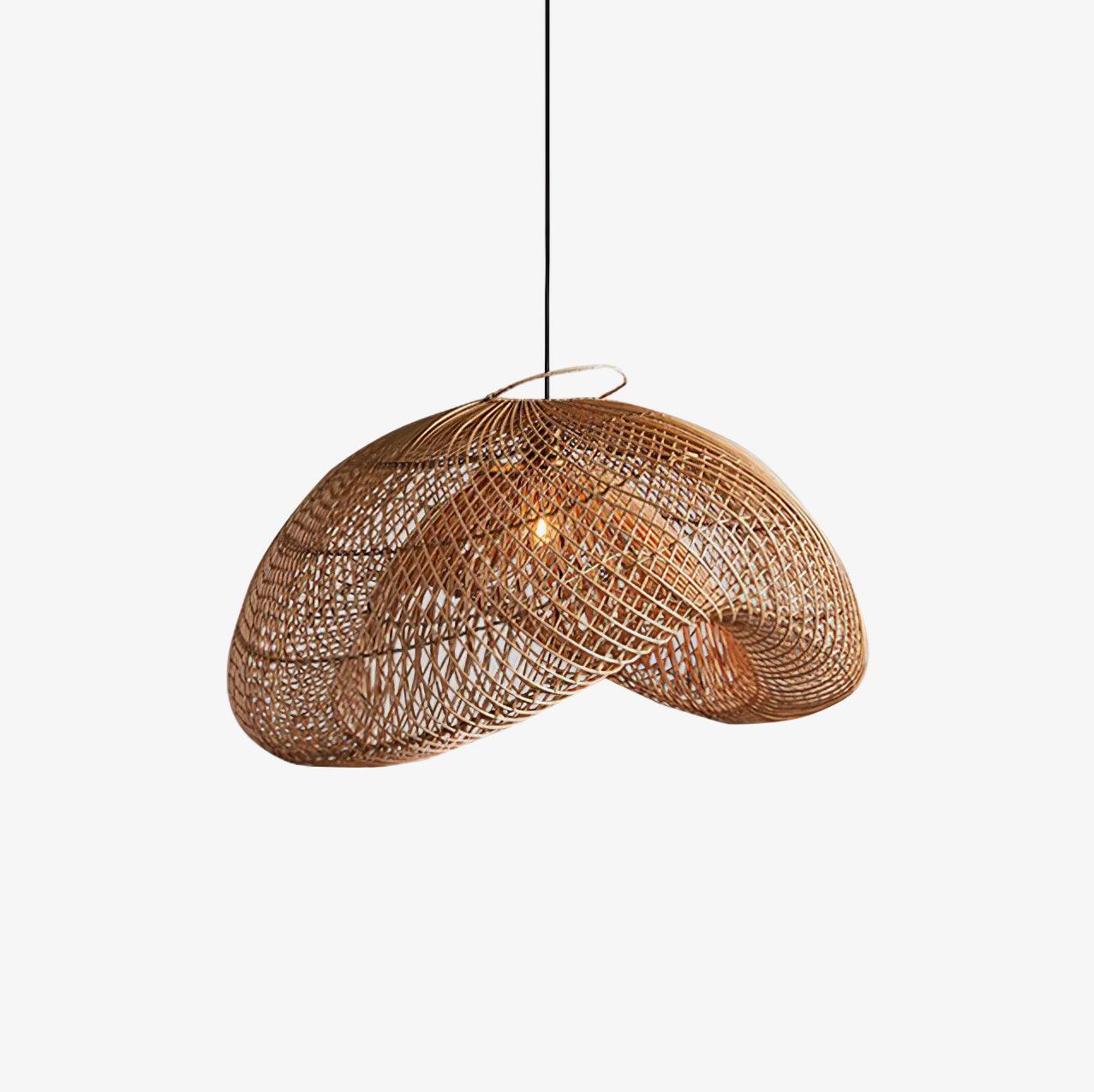 Juno Rustikale Rattan-Pendelleuchte für das Wohnzimmer