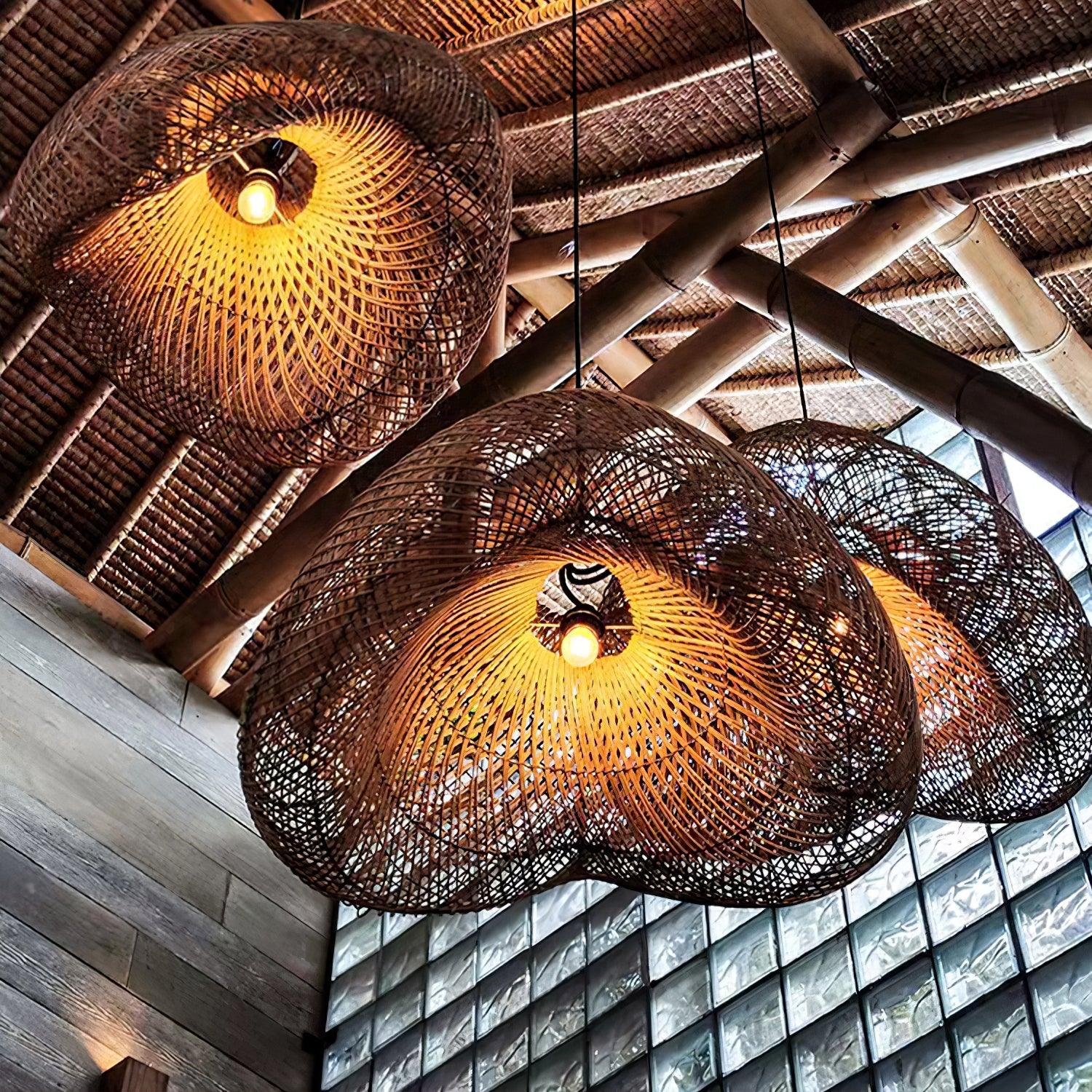 Averon Vintage Rattan Pendelleuchte-Letslighting