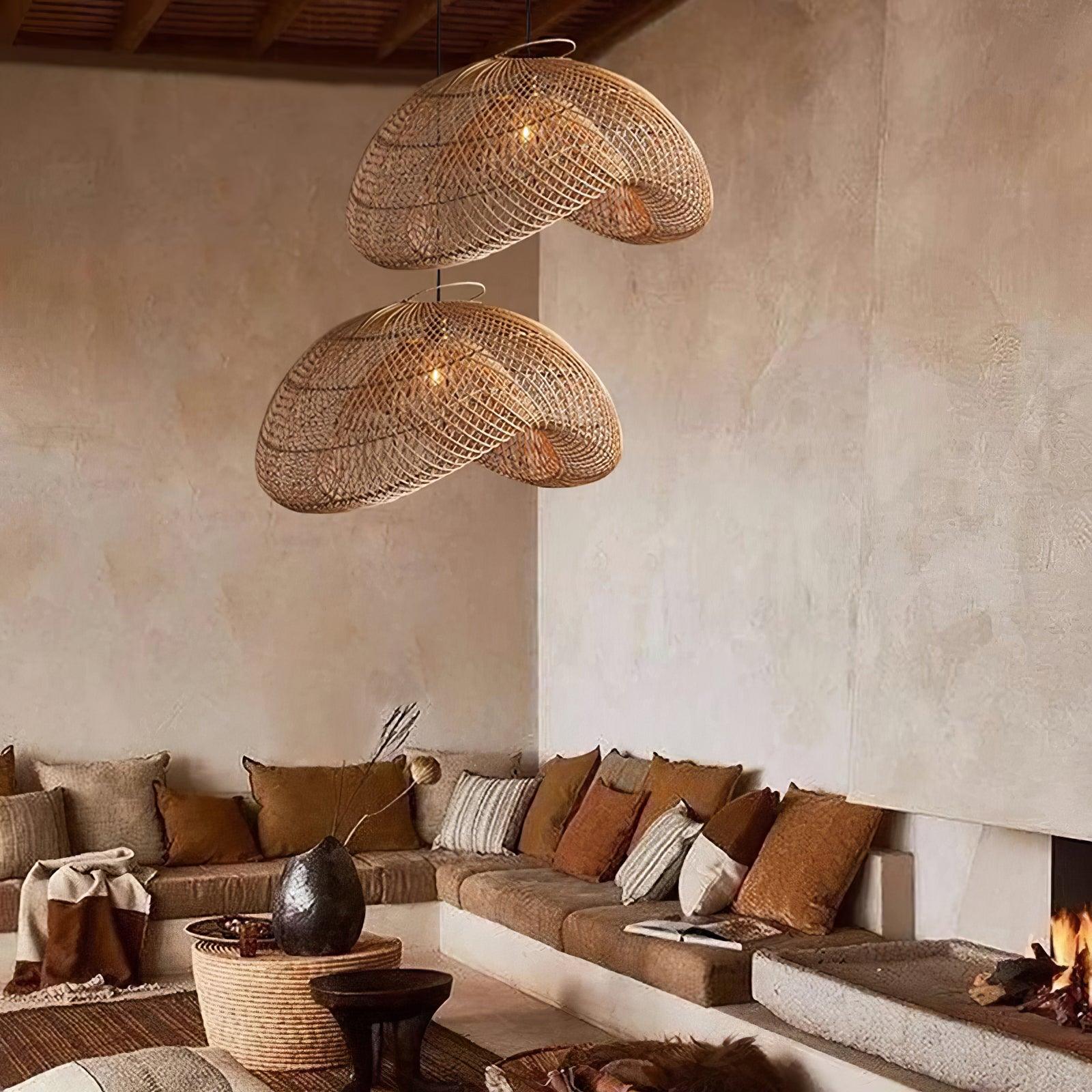 Averon Vintage Rattan Pendelleuchte-Letslighting