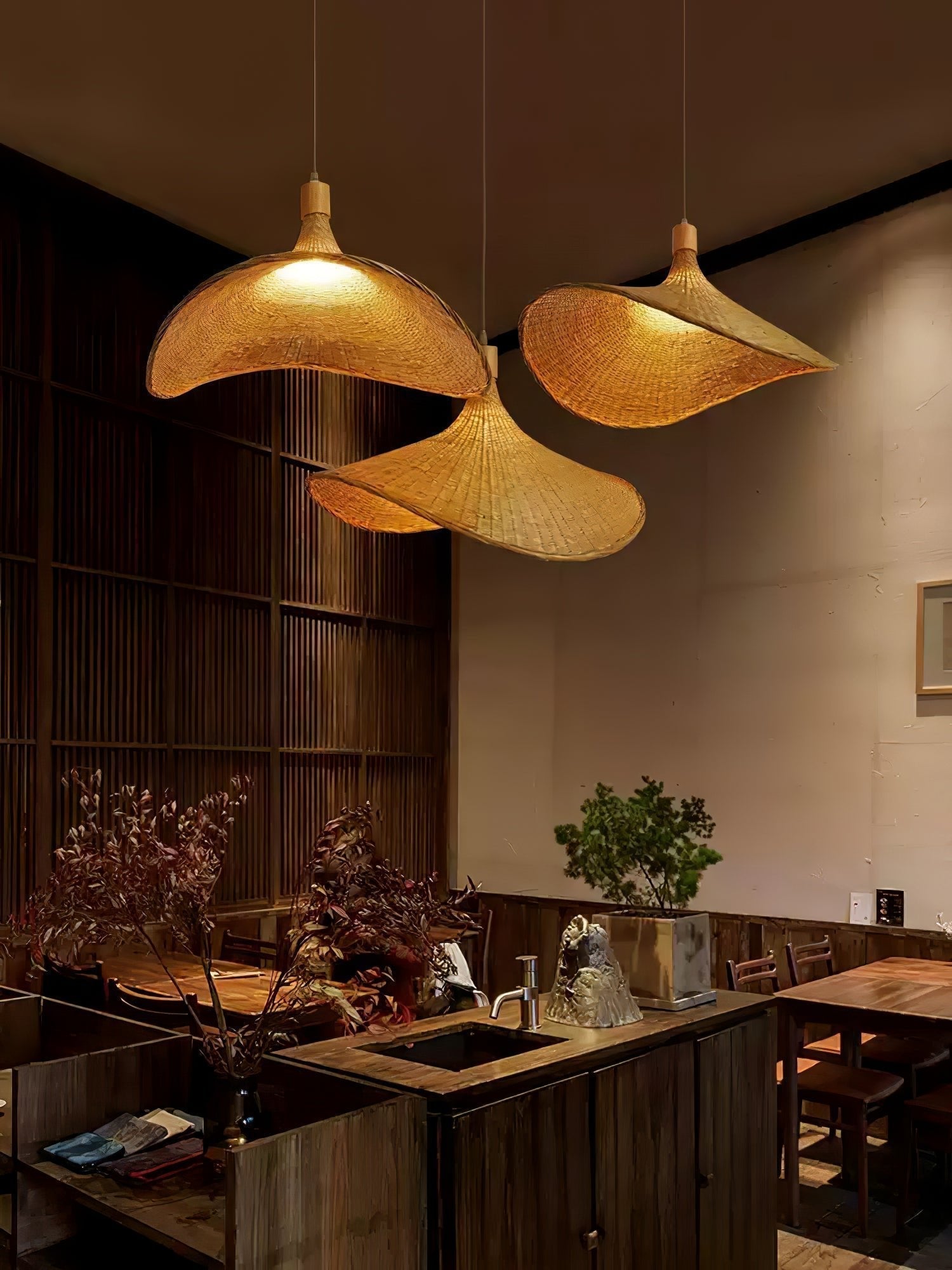 Marona Rattan-Vintage-Pendelleuchte-Letslighting