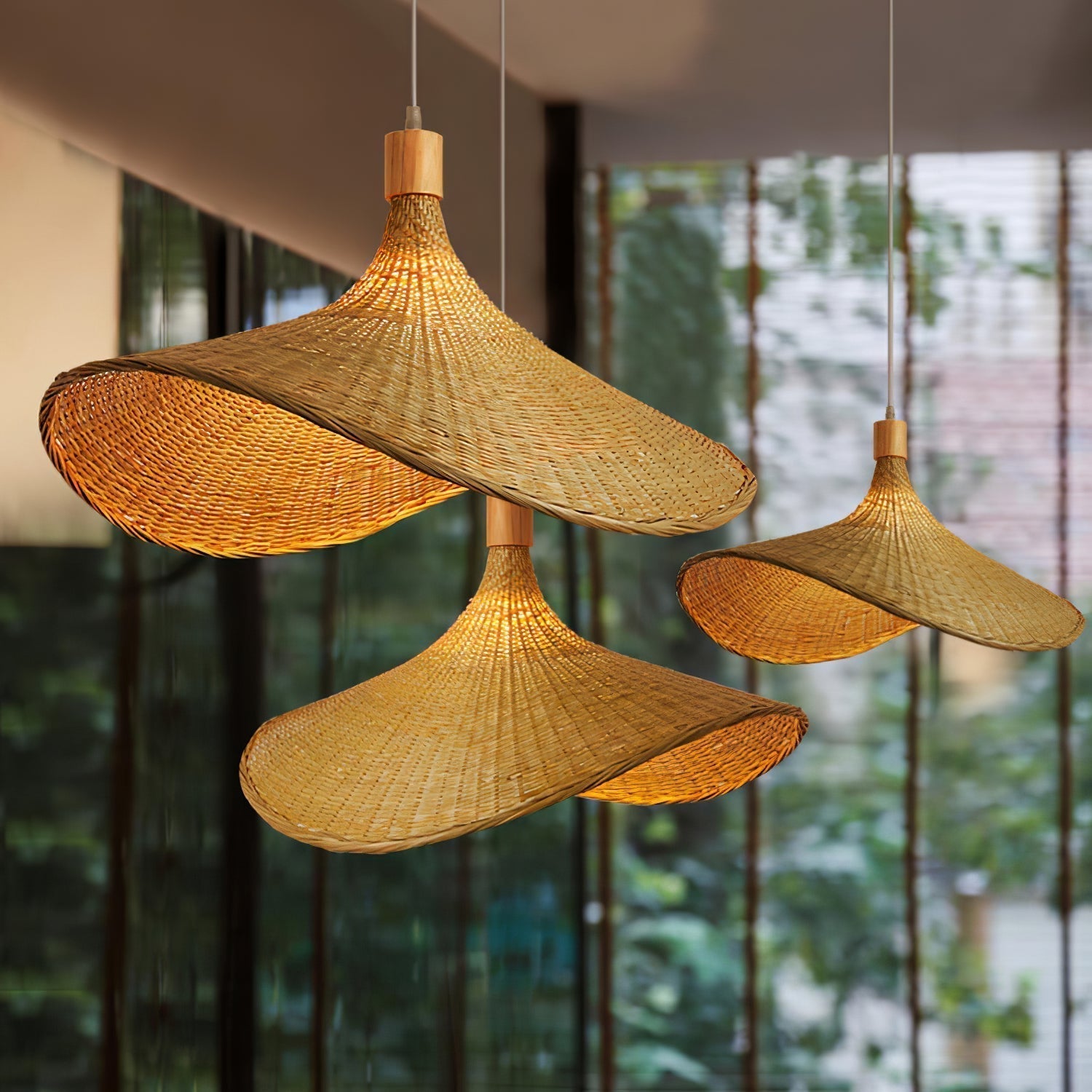 Marona Rattan-Vintage-Pendelleuchte-Letslighting