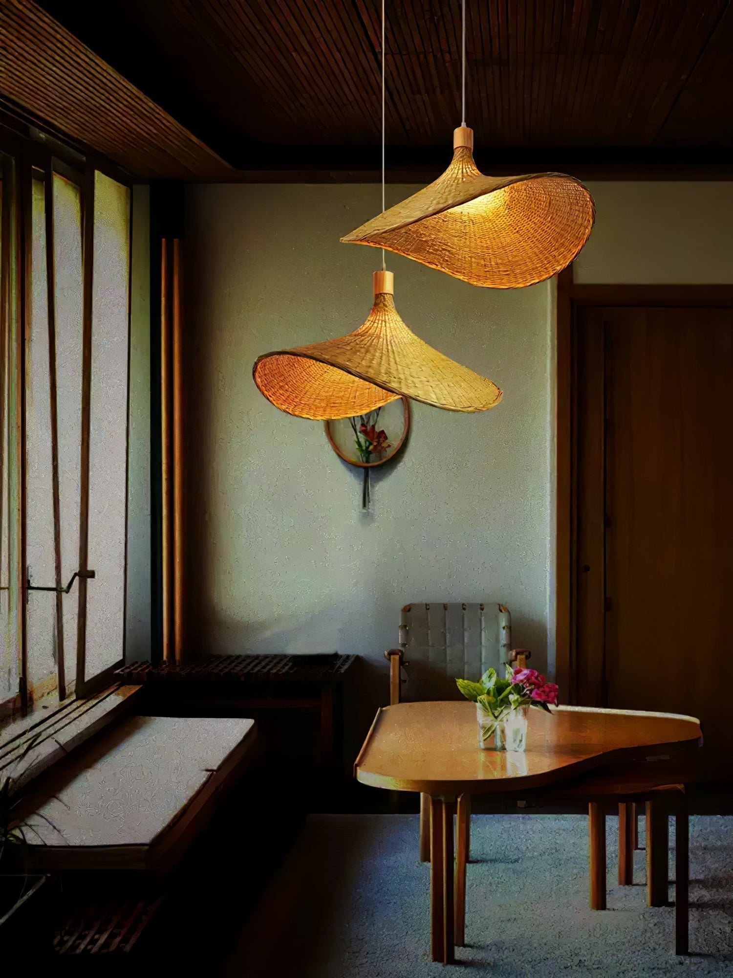 Marona Rattan-Vintage-Pendelleuchte-Letslighting