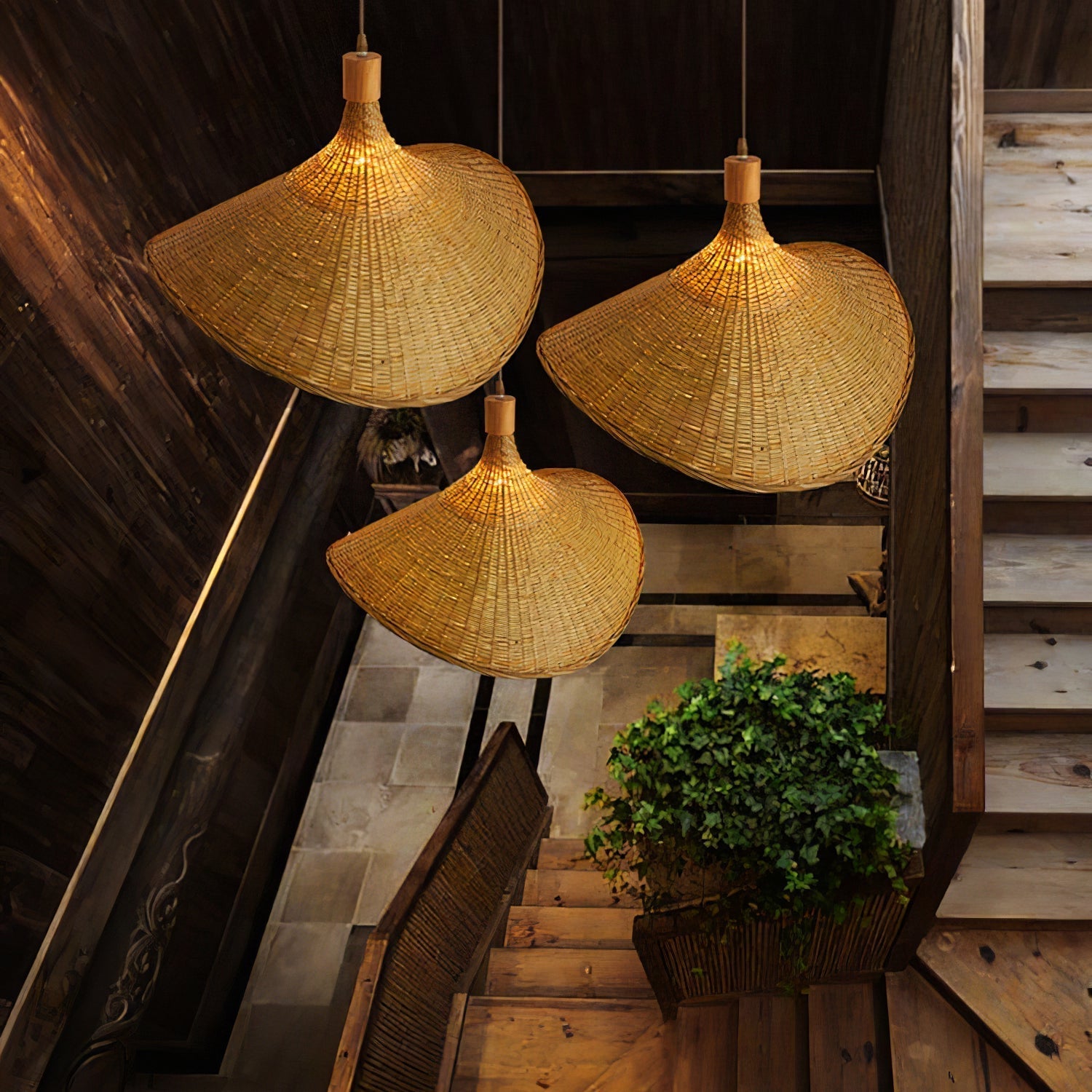 Marona Rattan-Vintage-Pendelleuchte-Letslighting