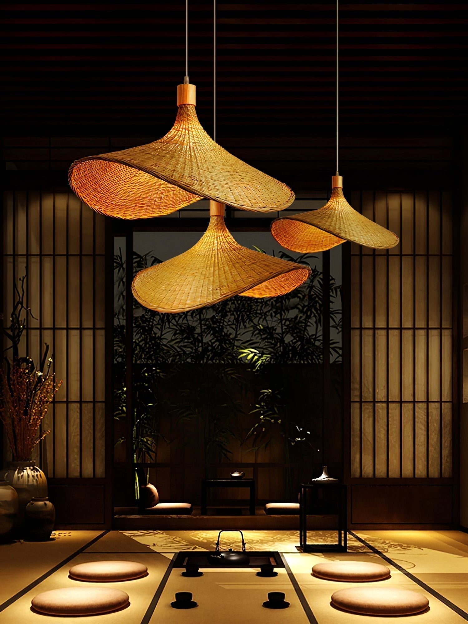 Marona Rattan-Vintage-Pendelleuchte-Letslighting