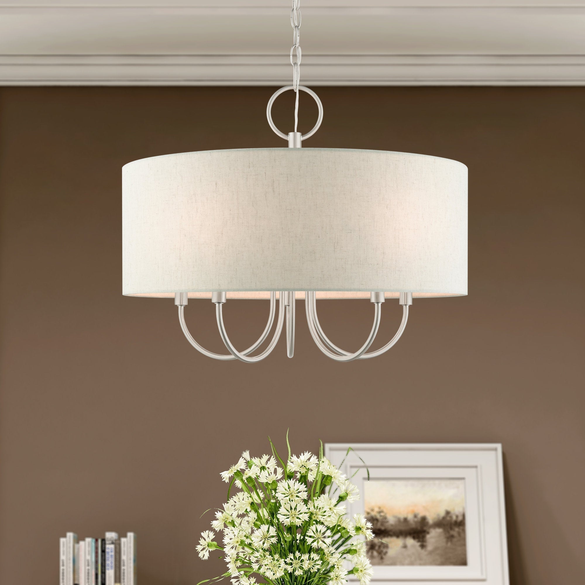 Ovyneth Klassischer Vintage-Trommel-Stoff-Kronleuchter-Letslighting