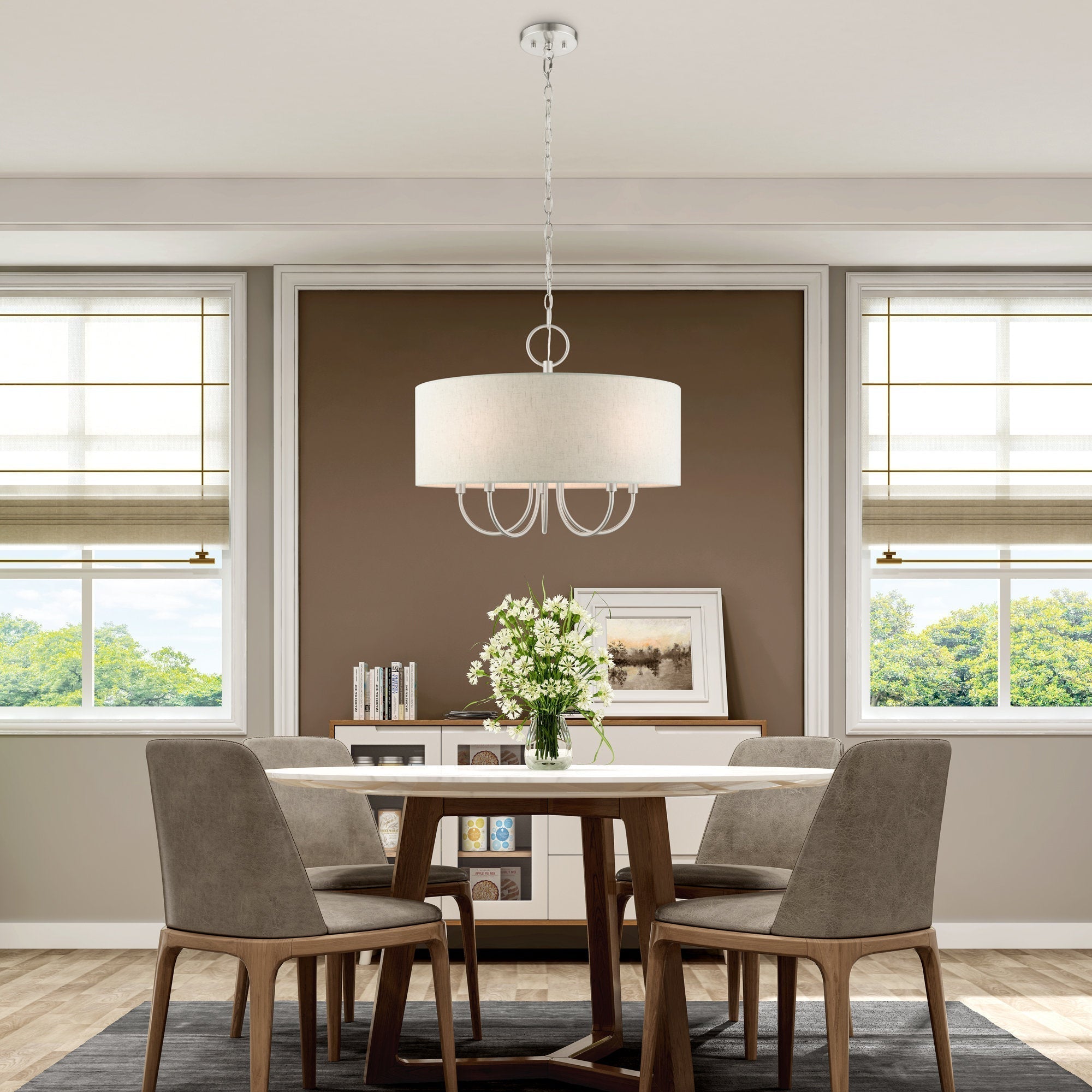 Ovyneth Klassischer Vintage-Trommel-Stoff-Kronleuchter-Letslighting