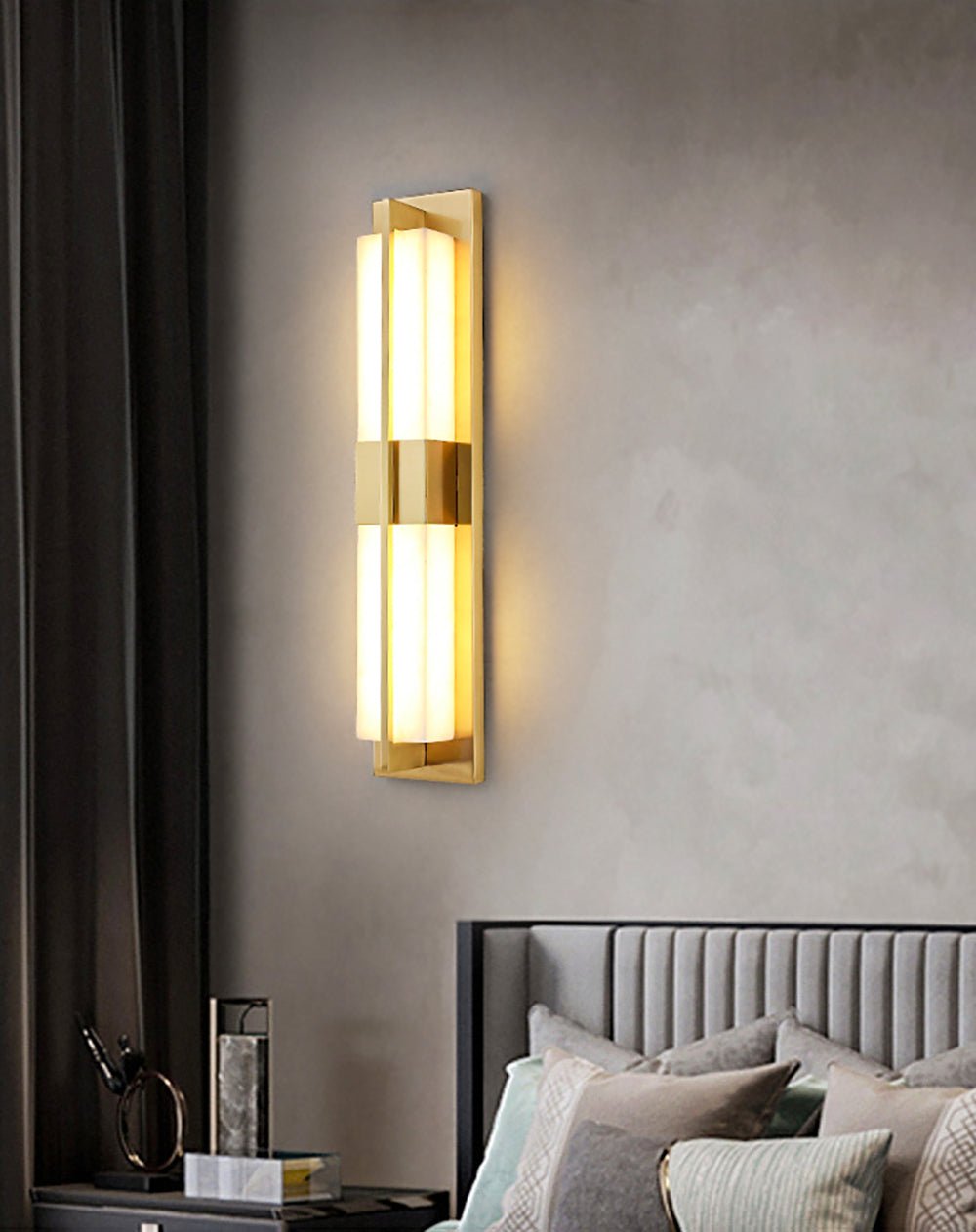 Caspian Alabaster Brass Wall Light - Neutralighting
