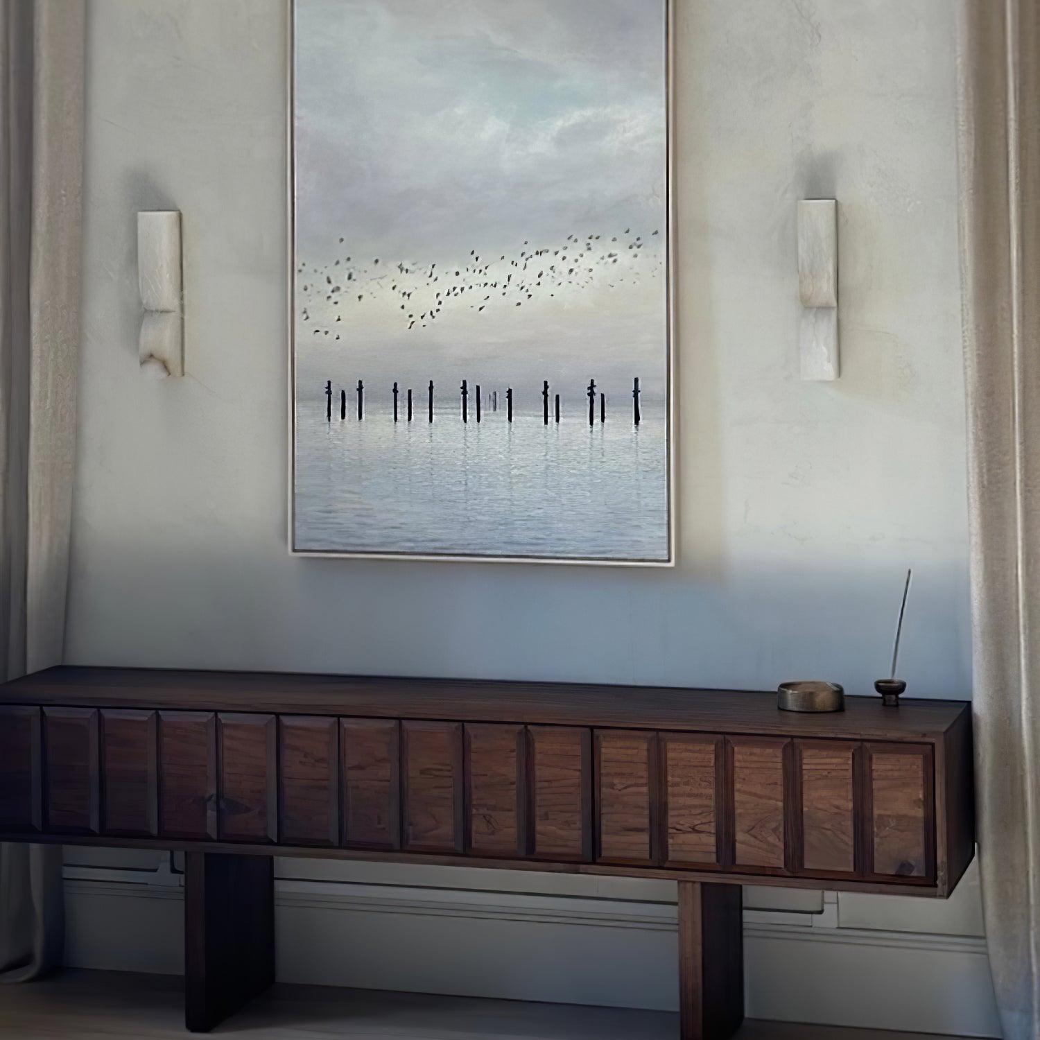 Lyvenisra Modern Minimalist Rectangular Alabaster Wall Lamp - Letslighting