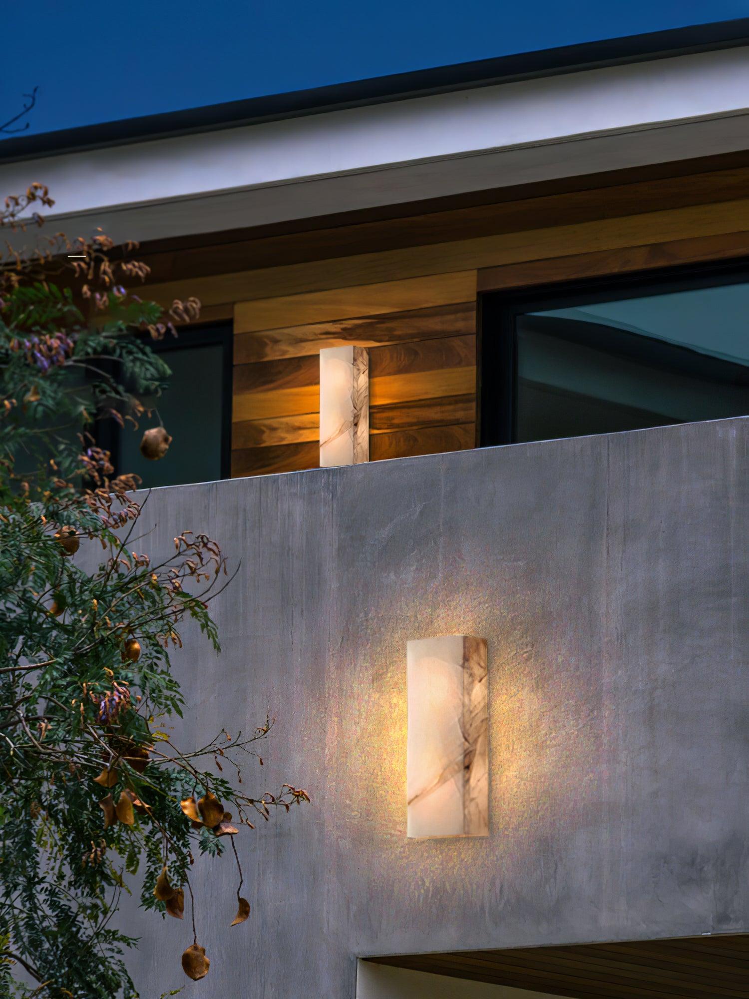 Orvian Minimalist Alabaster Outdoor Wall Light - Neutralighting