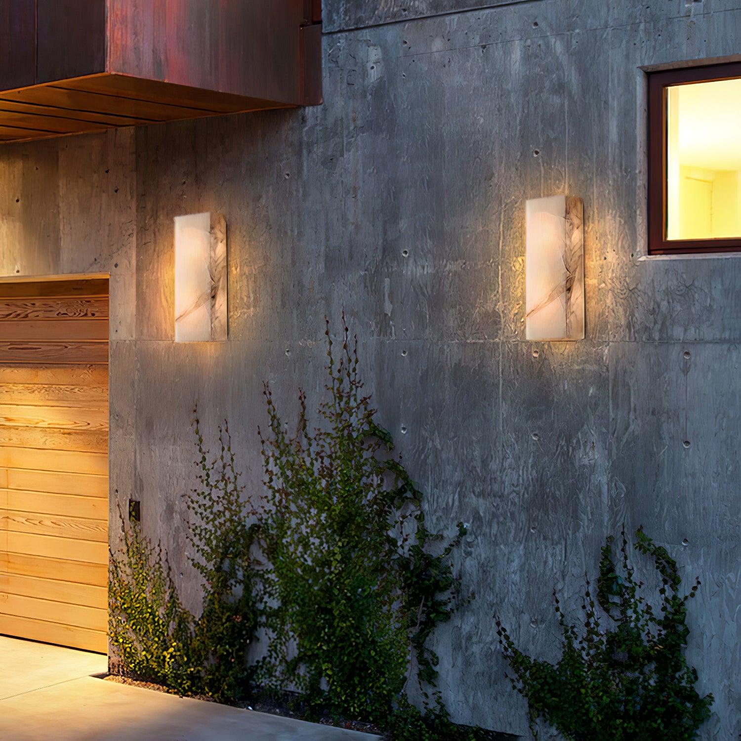 Orvian Minimalist Alabaster Outdoor Wall Light - Neutralighting