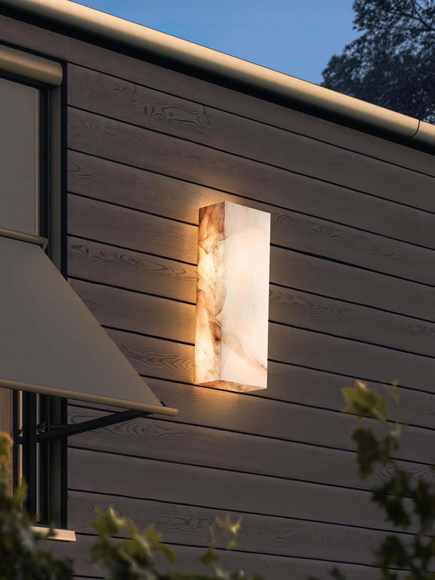 Orvian Minimalist Alabaster Outdoor Wall Light - Neutralighting