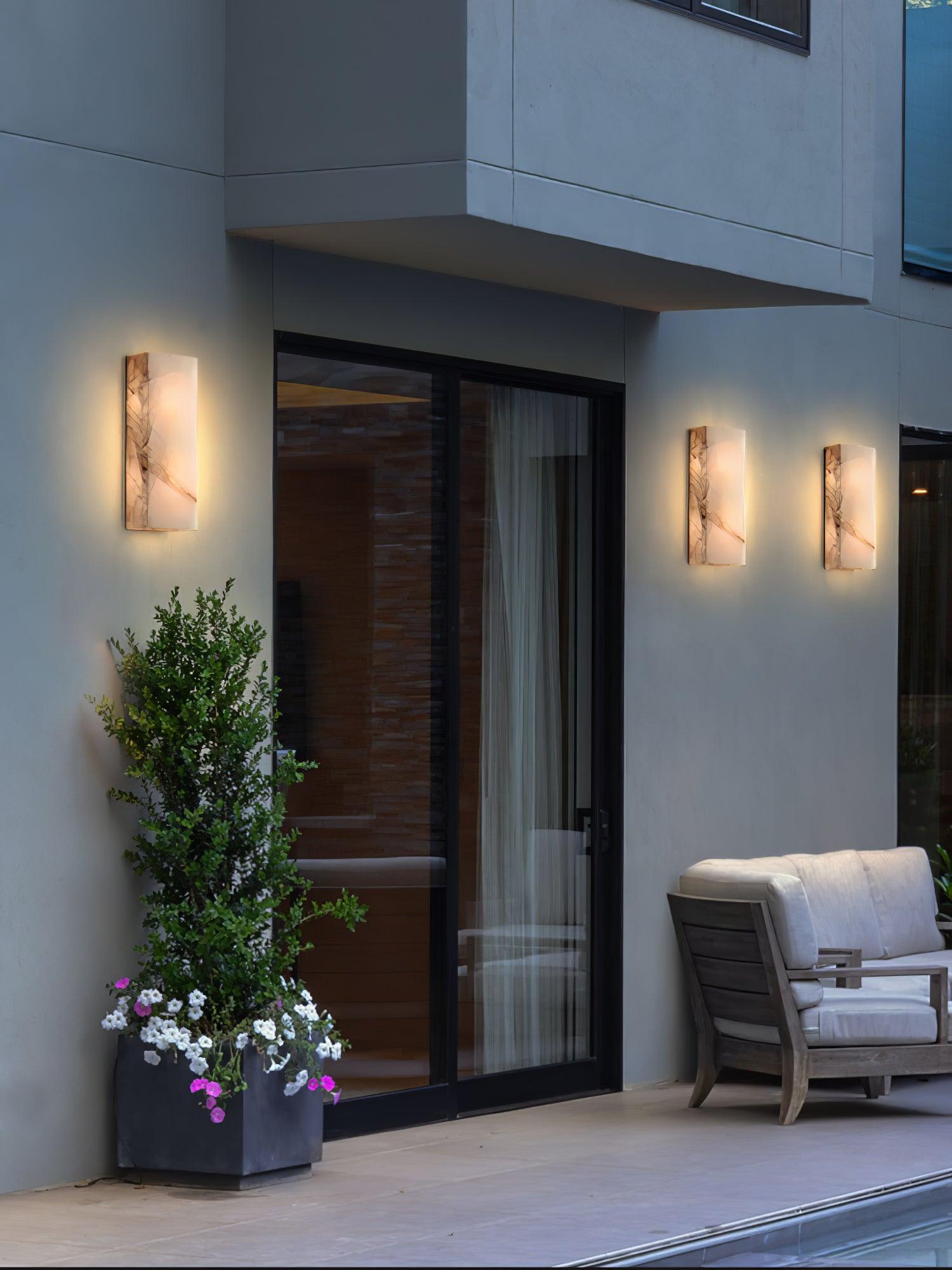 Orvian Minimalist Alabaster Outdoor Wall Light - Neutralighting