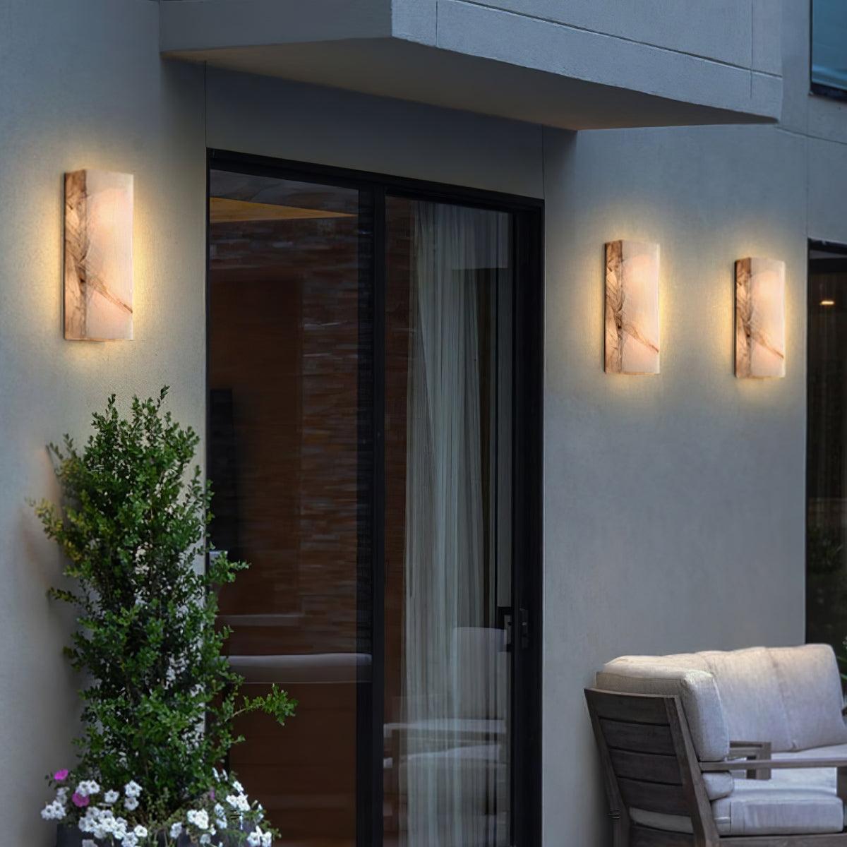 Orvian Minimalist Alabaster Outdoor Wall Light - Neutralighting