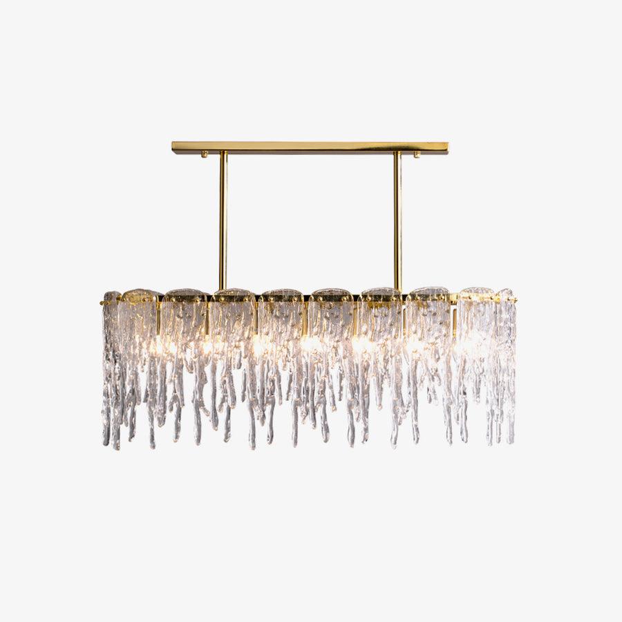 Cathaa Postmoderne Luxus-Kronleuchter "Rectangular Icicle" aus Glas und Kristall-Letslighting