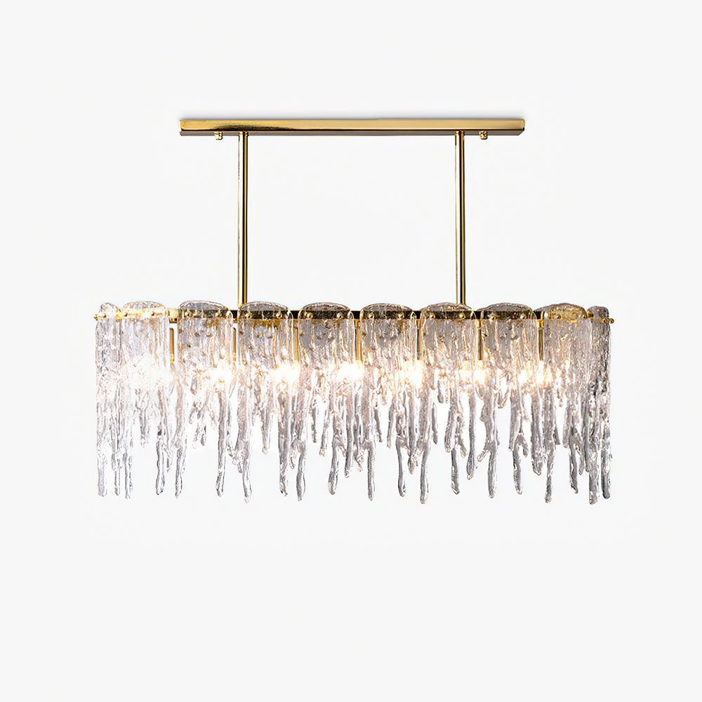 Cathaa Postmoderne Luxus-Kronleuchter "Rectangular Icicle" aus Glas und Kristall-Letslighting