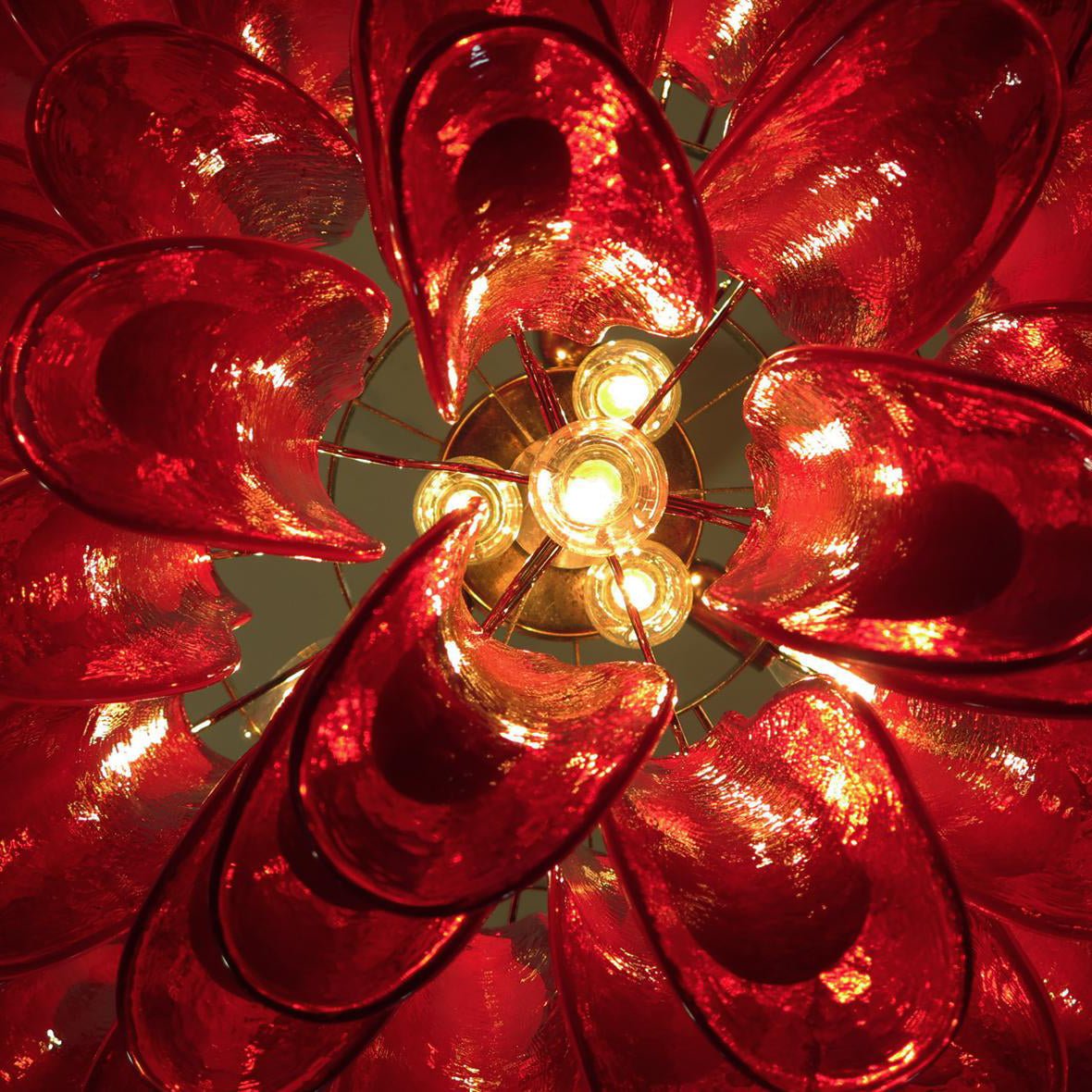 Aurora Chandelier Red Murano Petals - Neutralighting