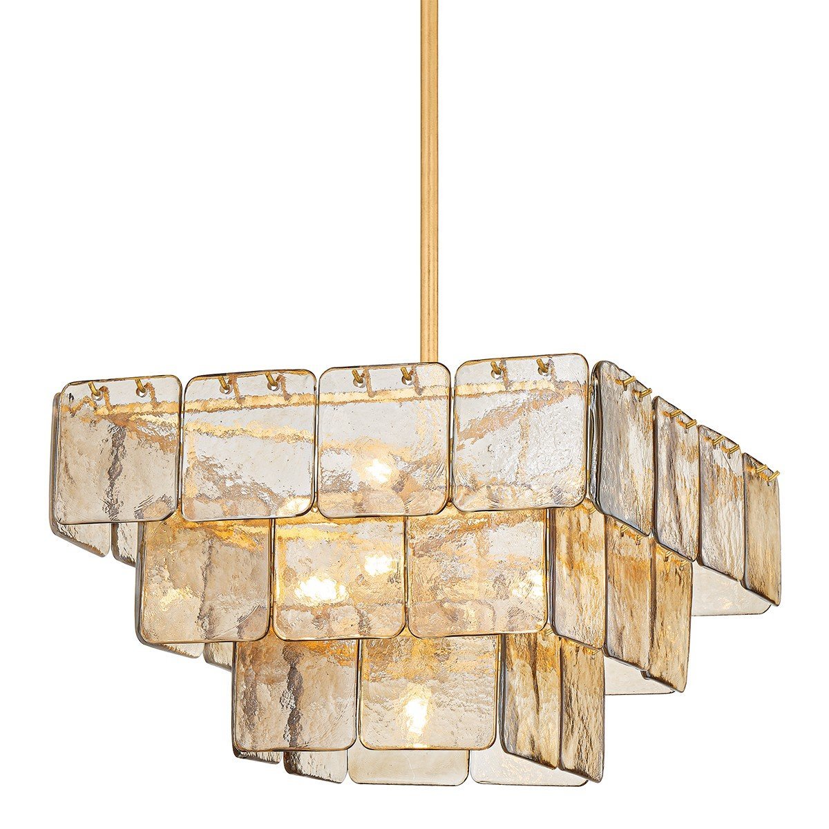 Aurora Chandelier Champagne Piastre Glass Modern - Neutralighting