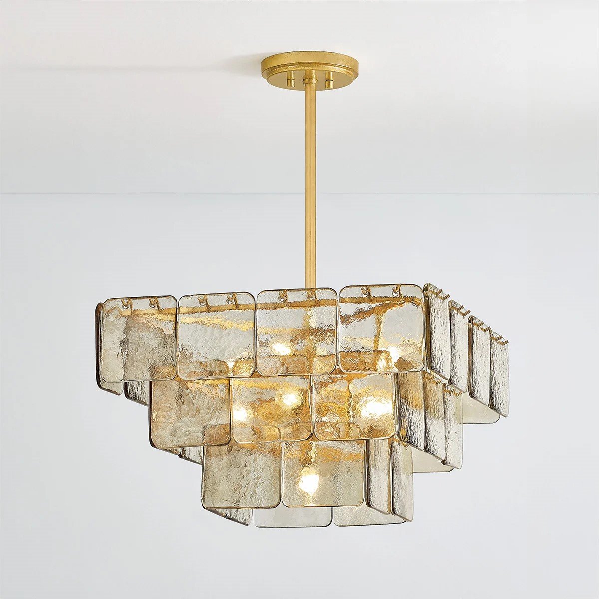 Aurora Chandelier Champagne Piastre Glass Modern - Neutralighting