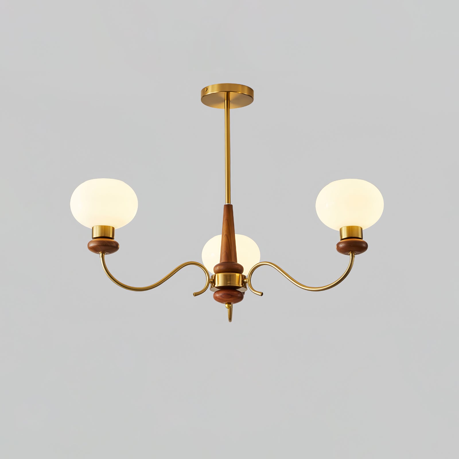 Lustra Kronleuchter Messing Holz Globe Classic-Letslighting