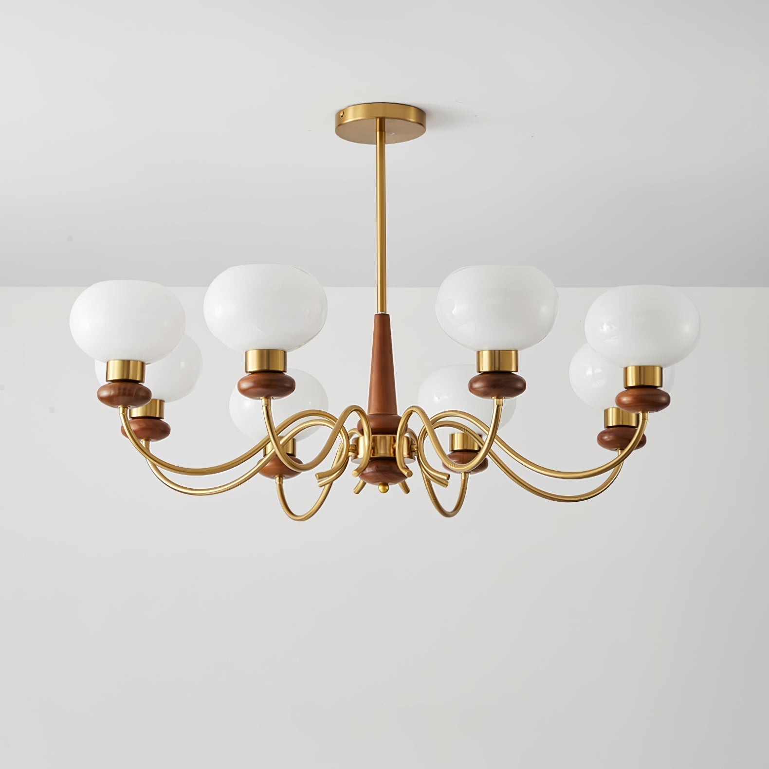 Lustra Kronleuchter Messing Holz Globe Classic-Letslighting