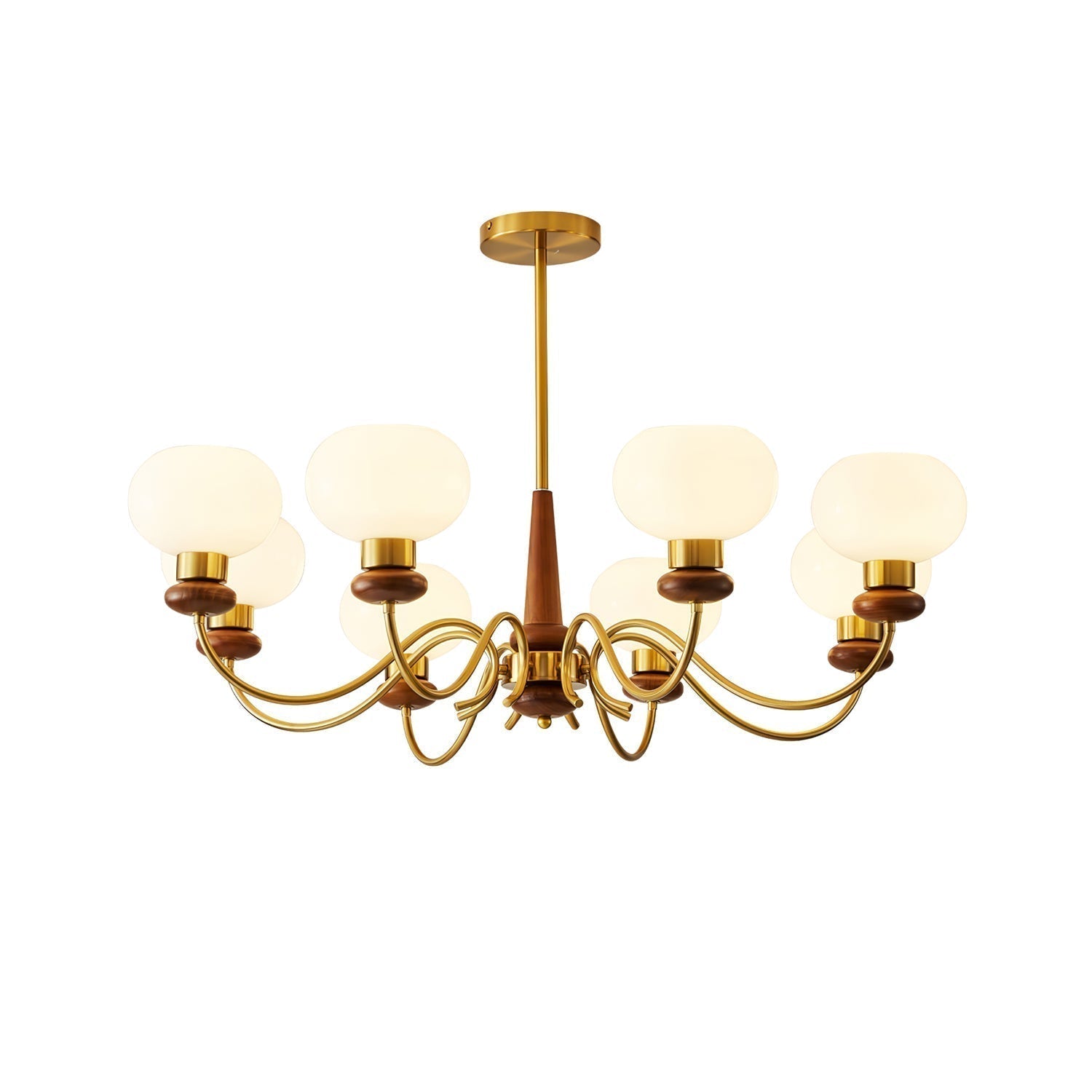 Lustra Kronleuchter Messing Holz Globe Classic-Letslighting